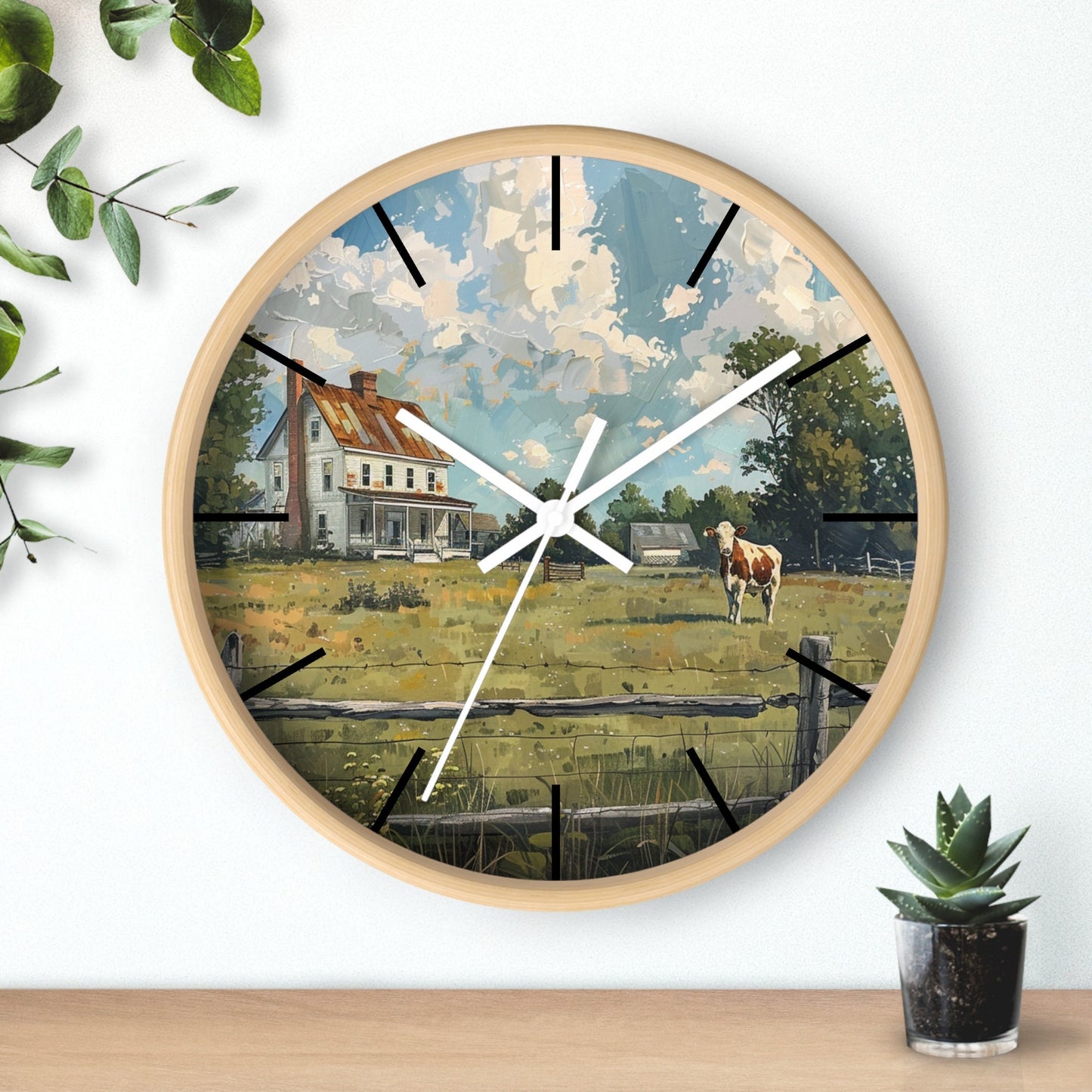 Farmhouse Scene Wall Clock