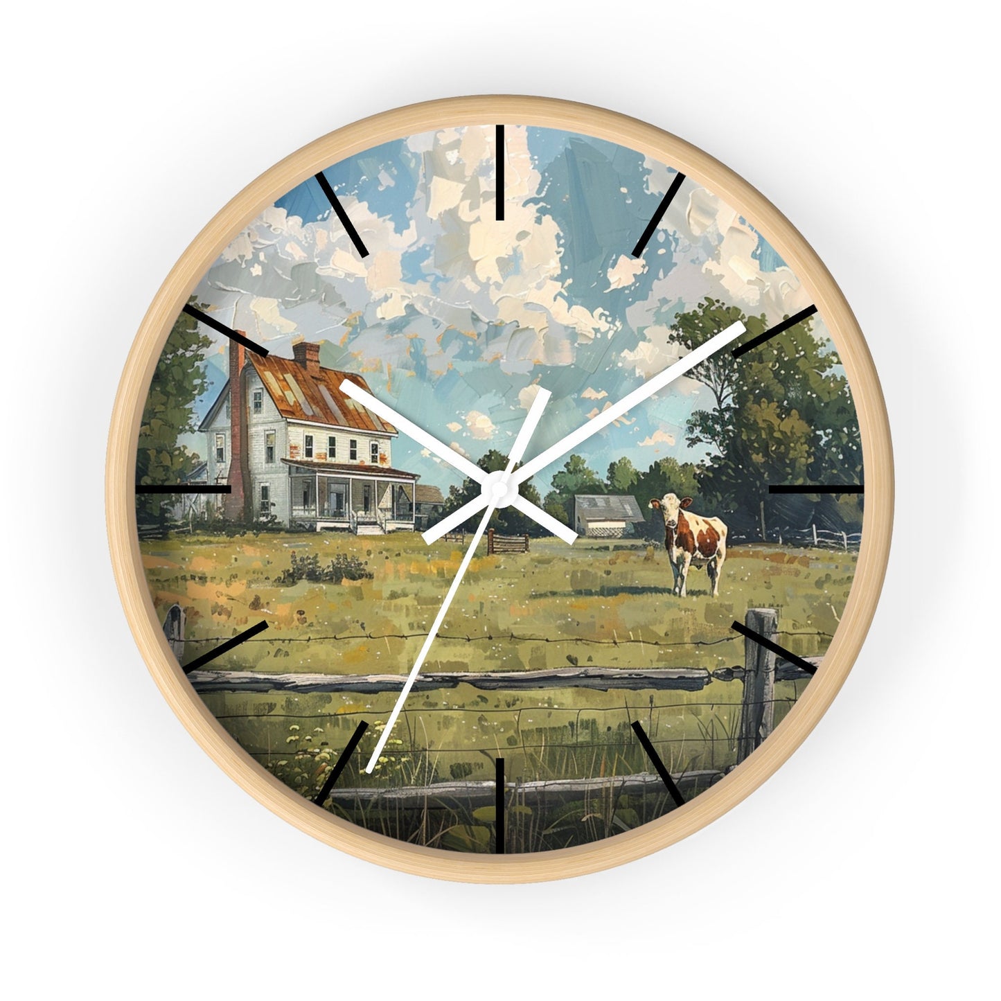 Farmhouse Scene Wall Clock