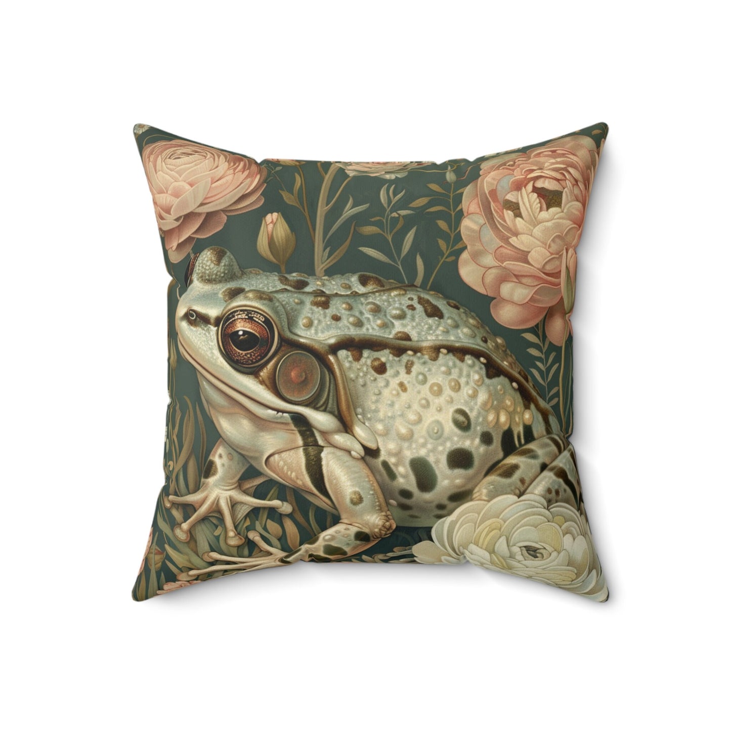 Victorian Frog Spun Polyester Square Pillow