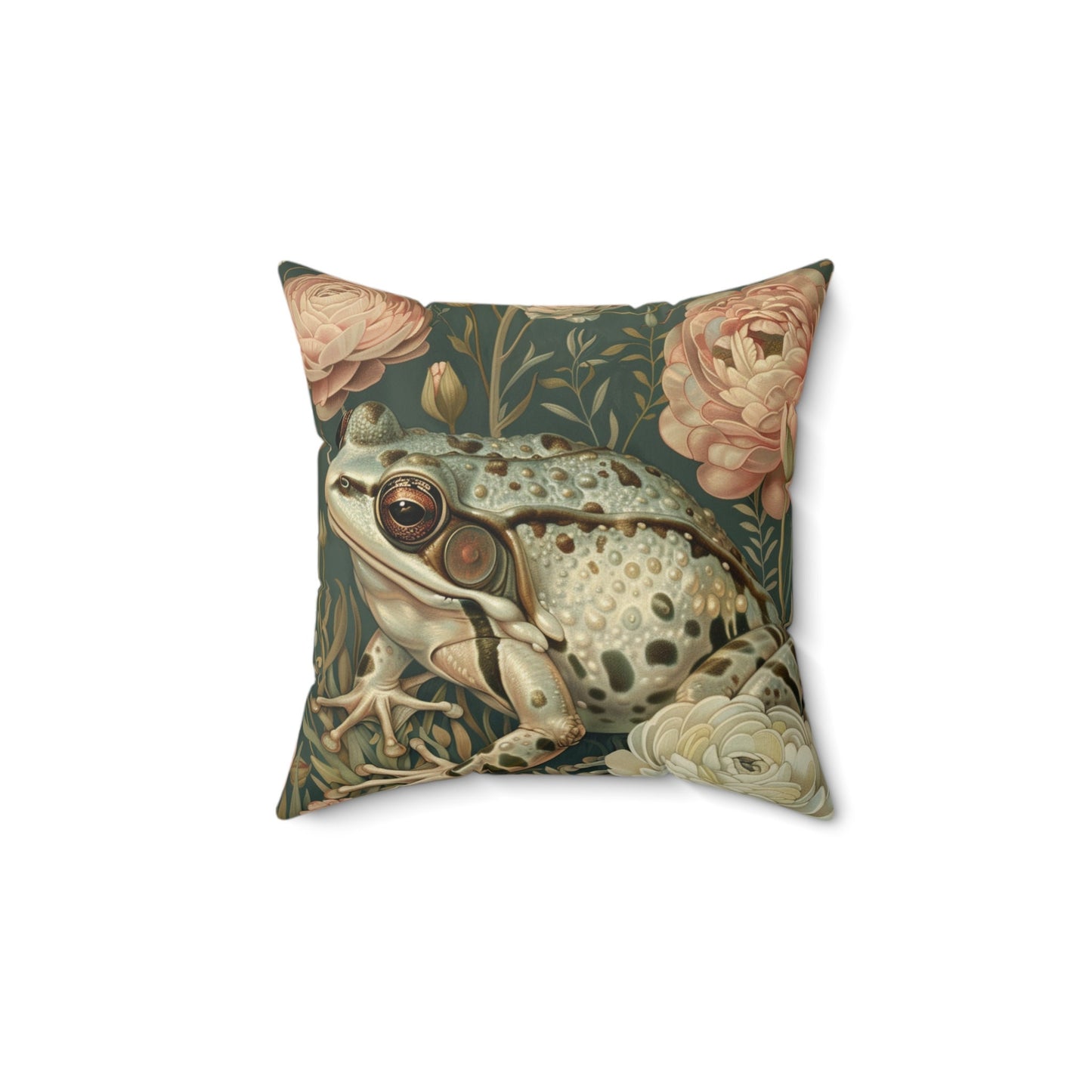 Victorian Frog Spun Polyester Square Pillow