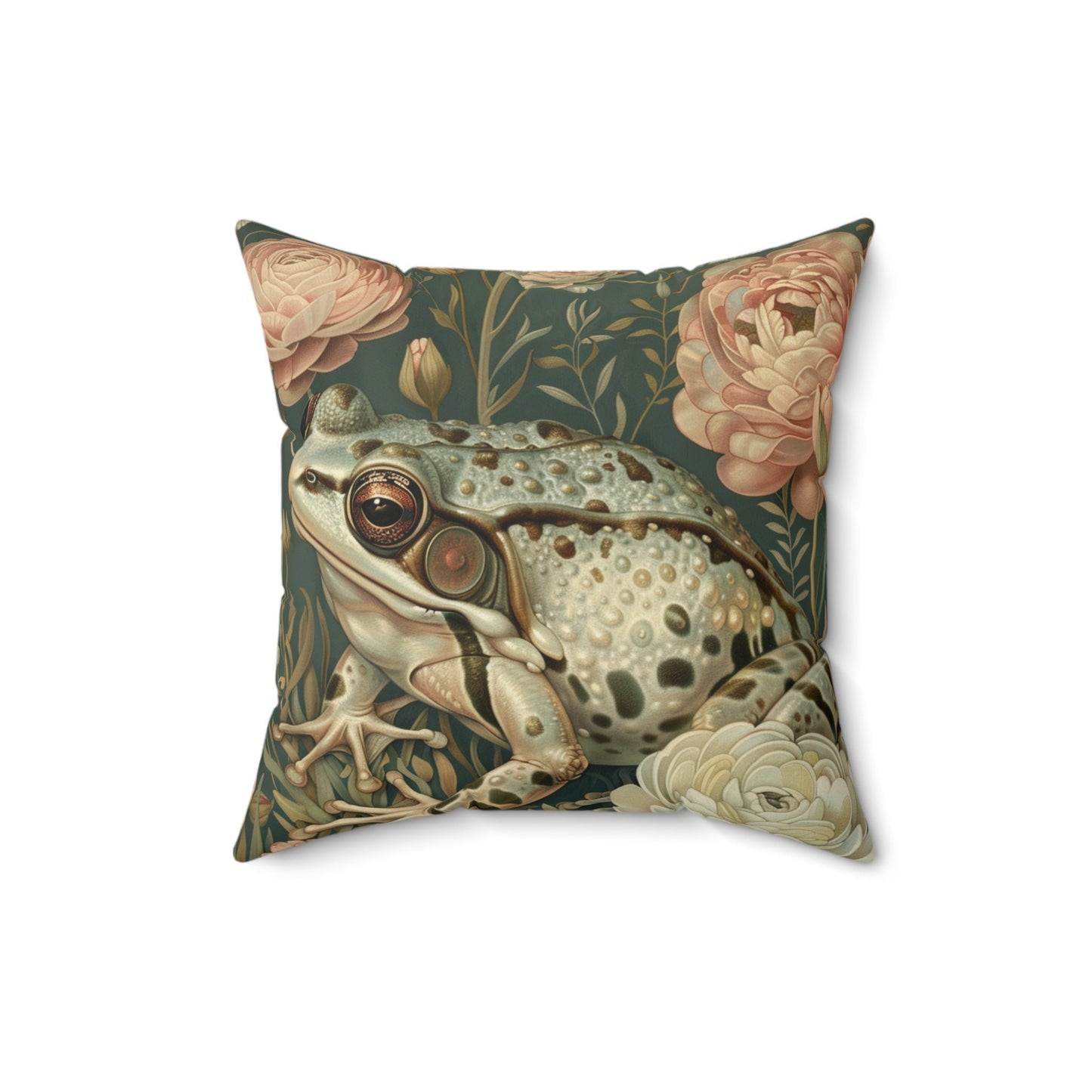 Victorian Frog Spun Polyester Square Pillow