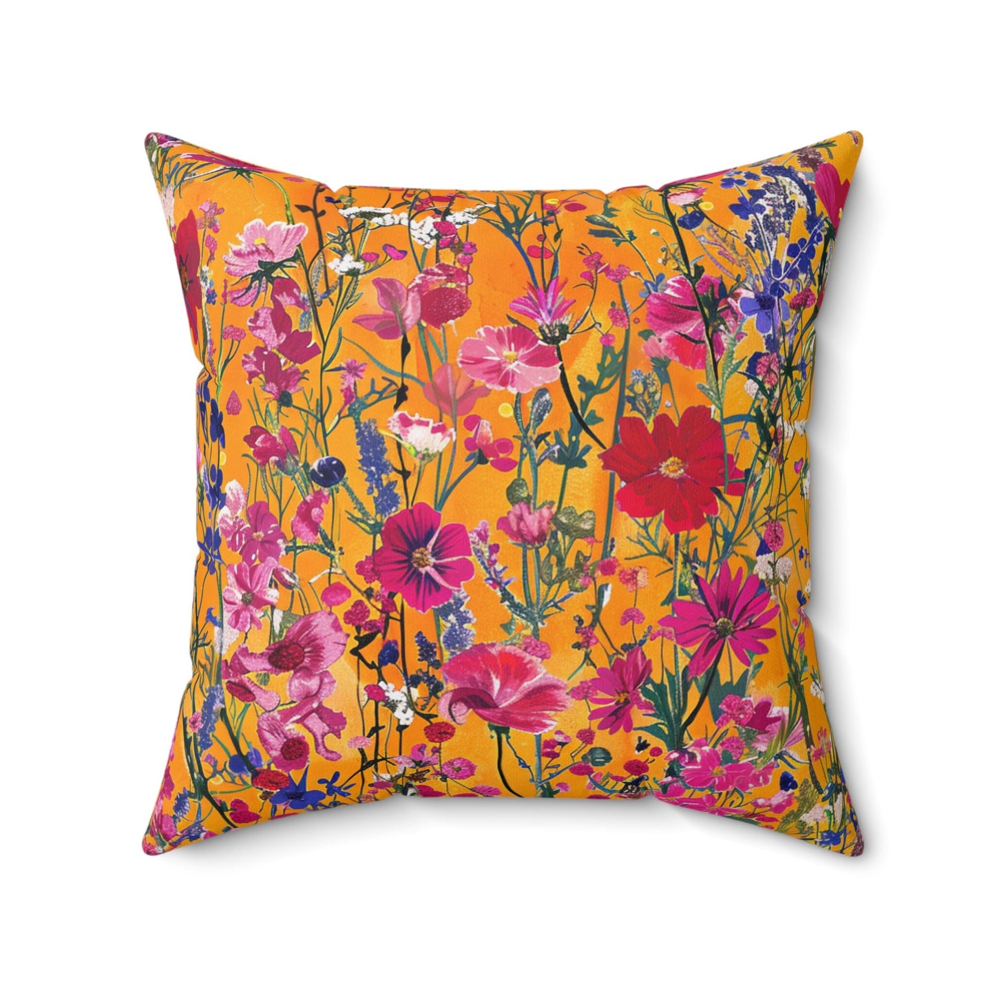 Wildflower Sunset Spun Polyester Square Pillow