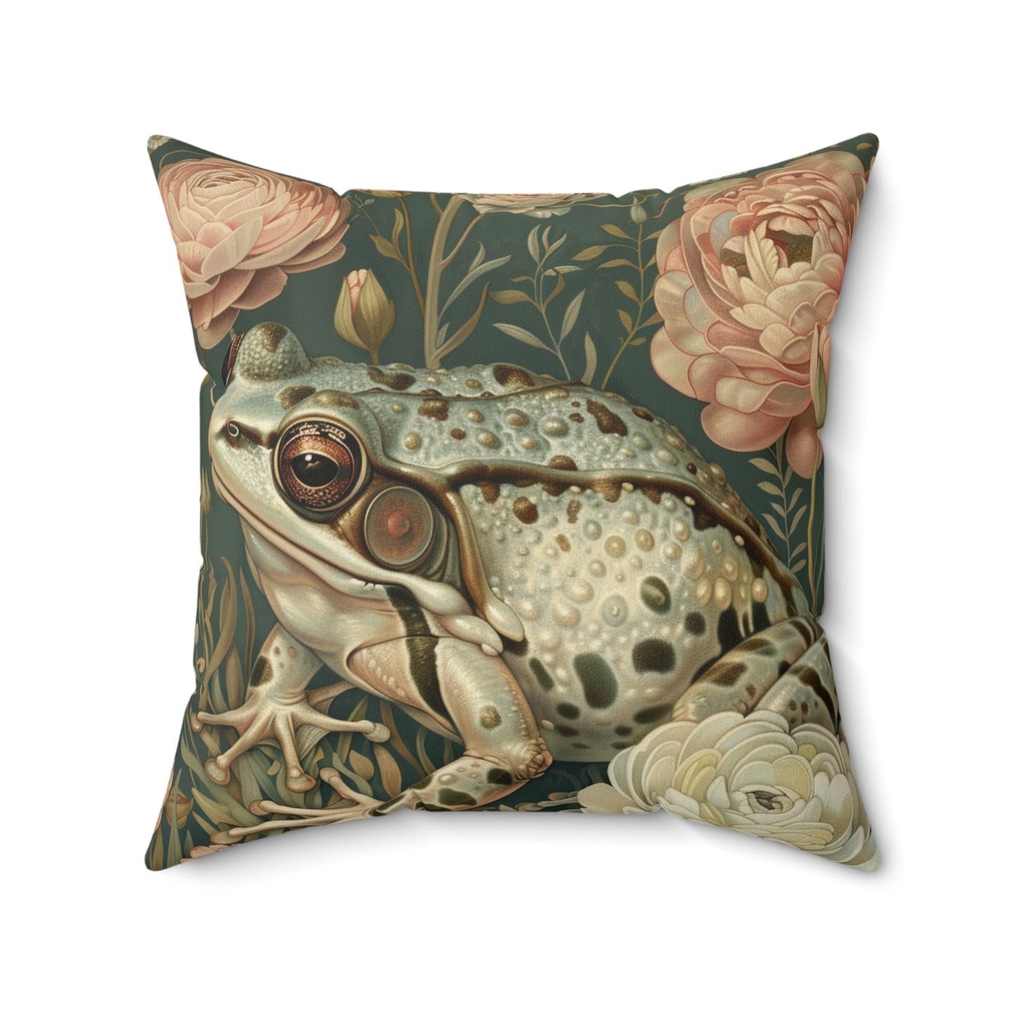 Victorian Frog Spun Polyester Square Pillow