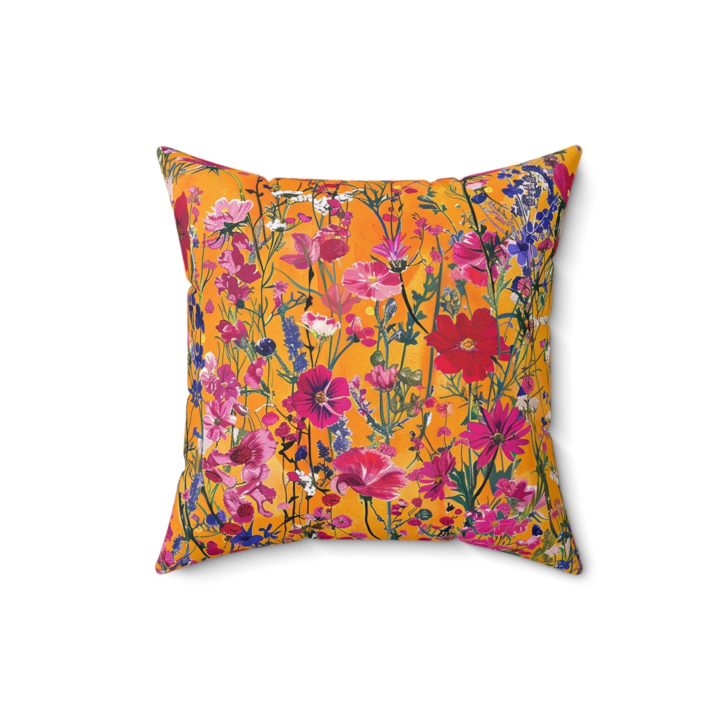 Wildflower Sunset Spun Polyester Square Pillow