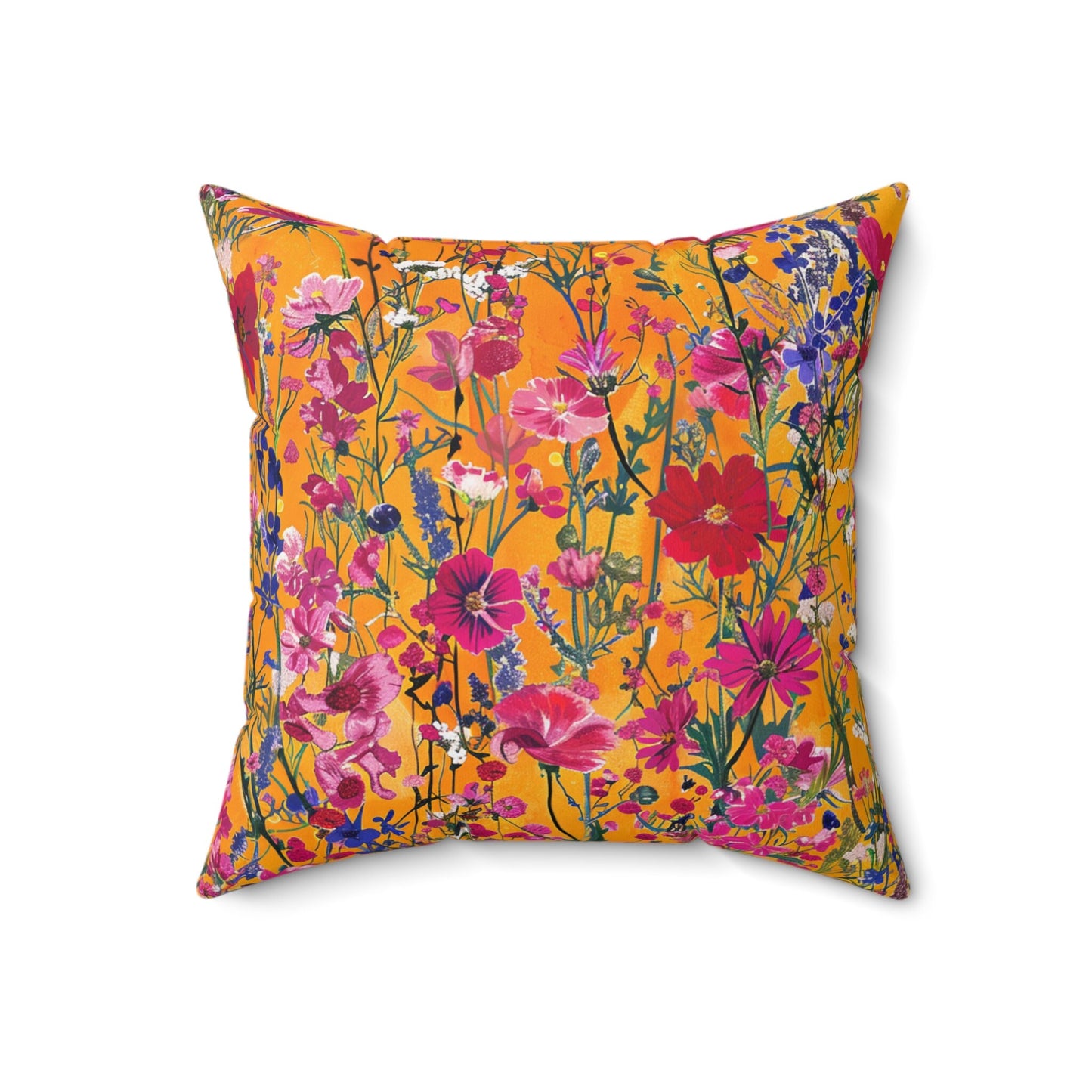Wildflower Sunset Spun Polyester Square Pillow