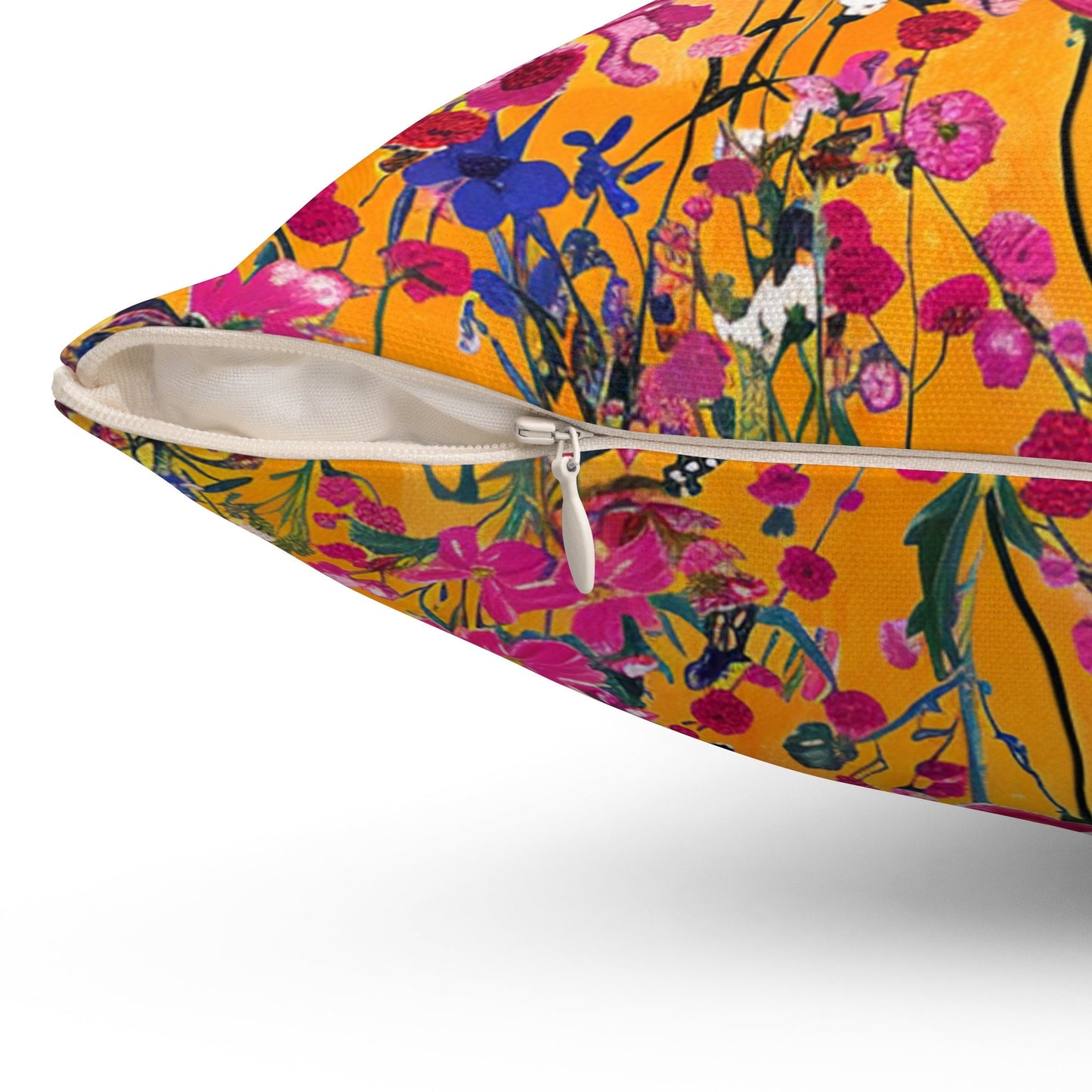 Wildflower Sunset Spun Polyester Square Pillow
