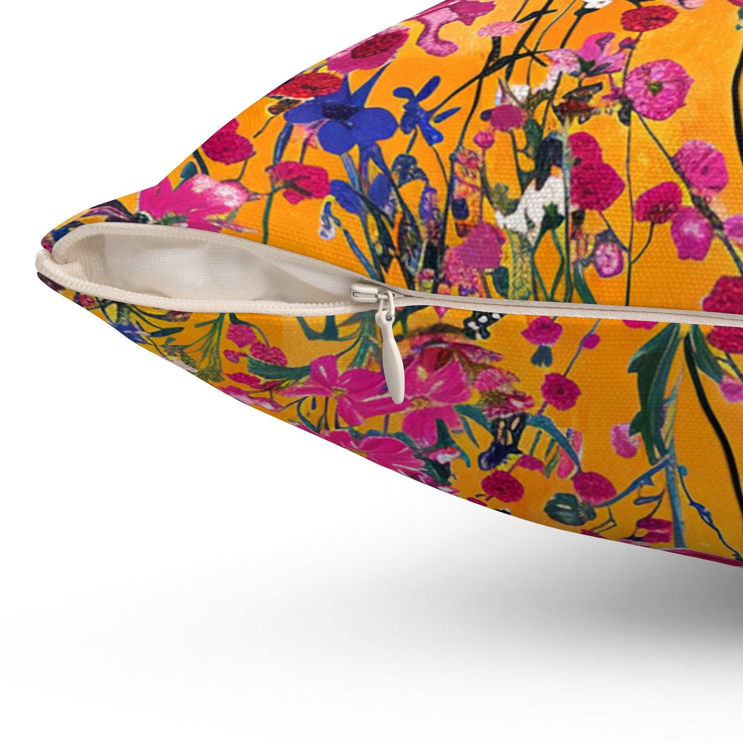 Wildflower Sunset Spun Polyester Square Pillow