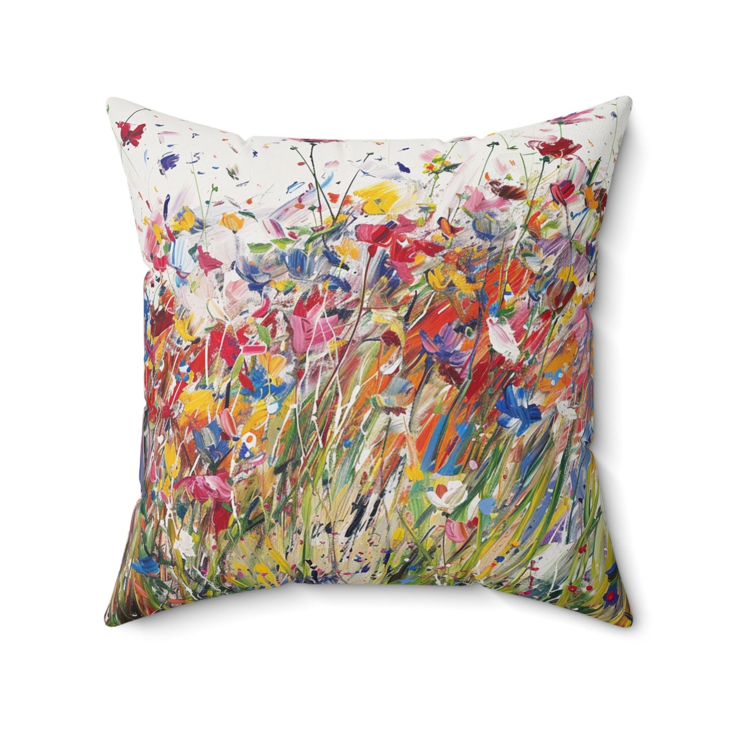 Expressionistic Flowers Spun Polyester Square Pillow Part Three