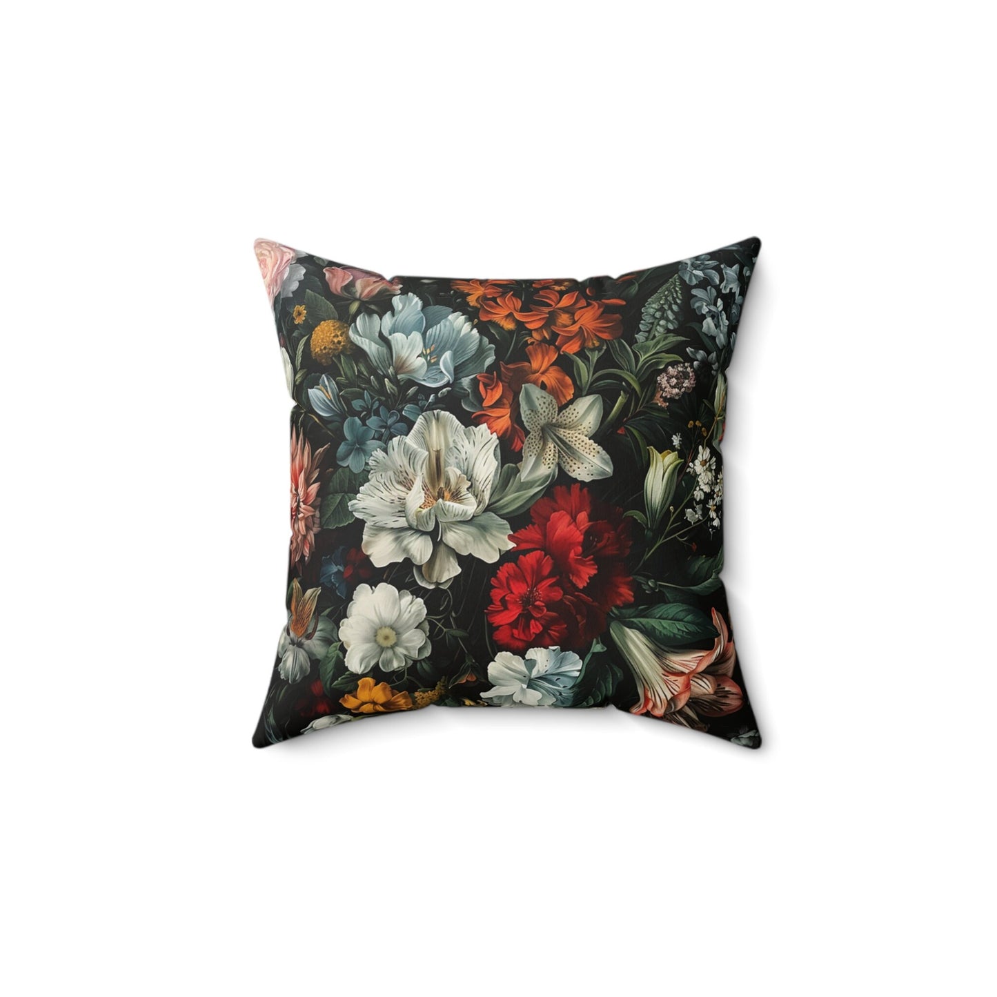 Futuristic Flowers Spun Polyester Square Pillow