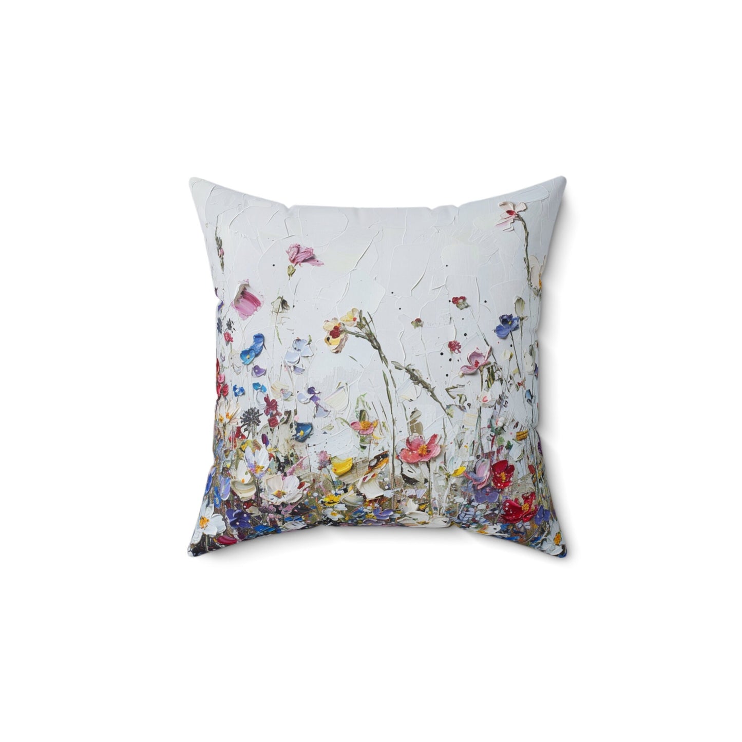 Expressionistic Flowers Spun Polyester Square Pillow Part Four