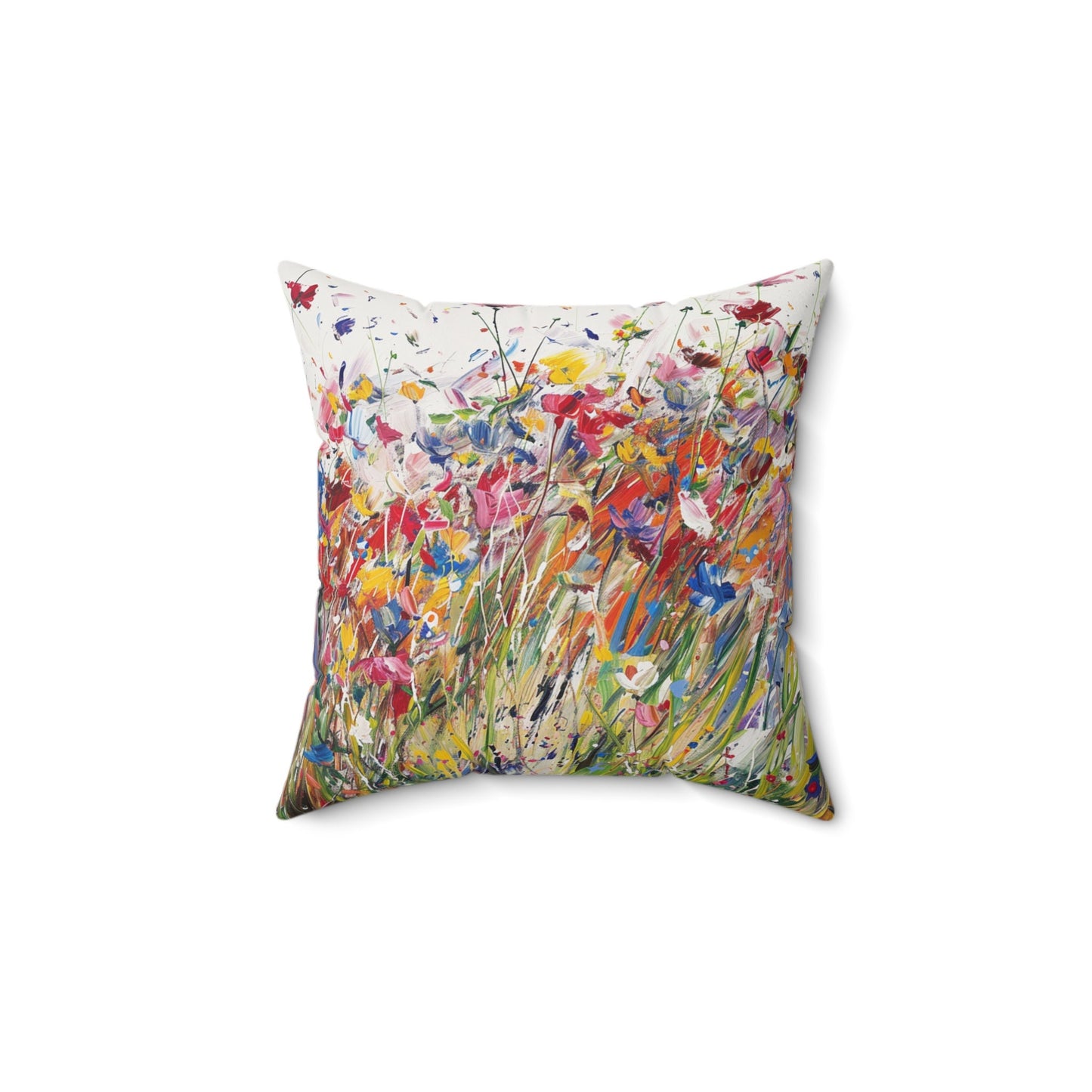 Expressionistic Flowers Spun Polyester Square Pillow Part Three