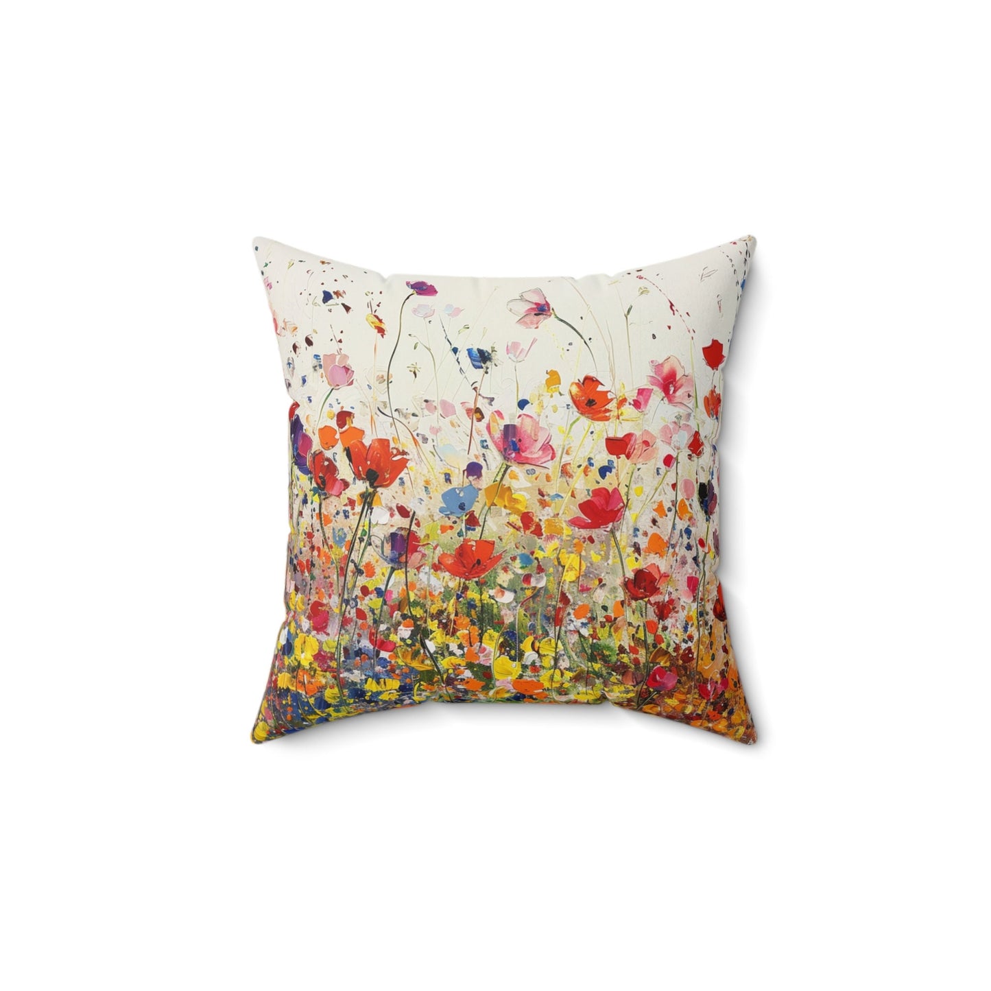 Expressionistic Flowers Spun Polyester Square Pillow Part Deux