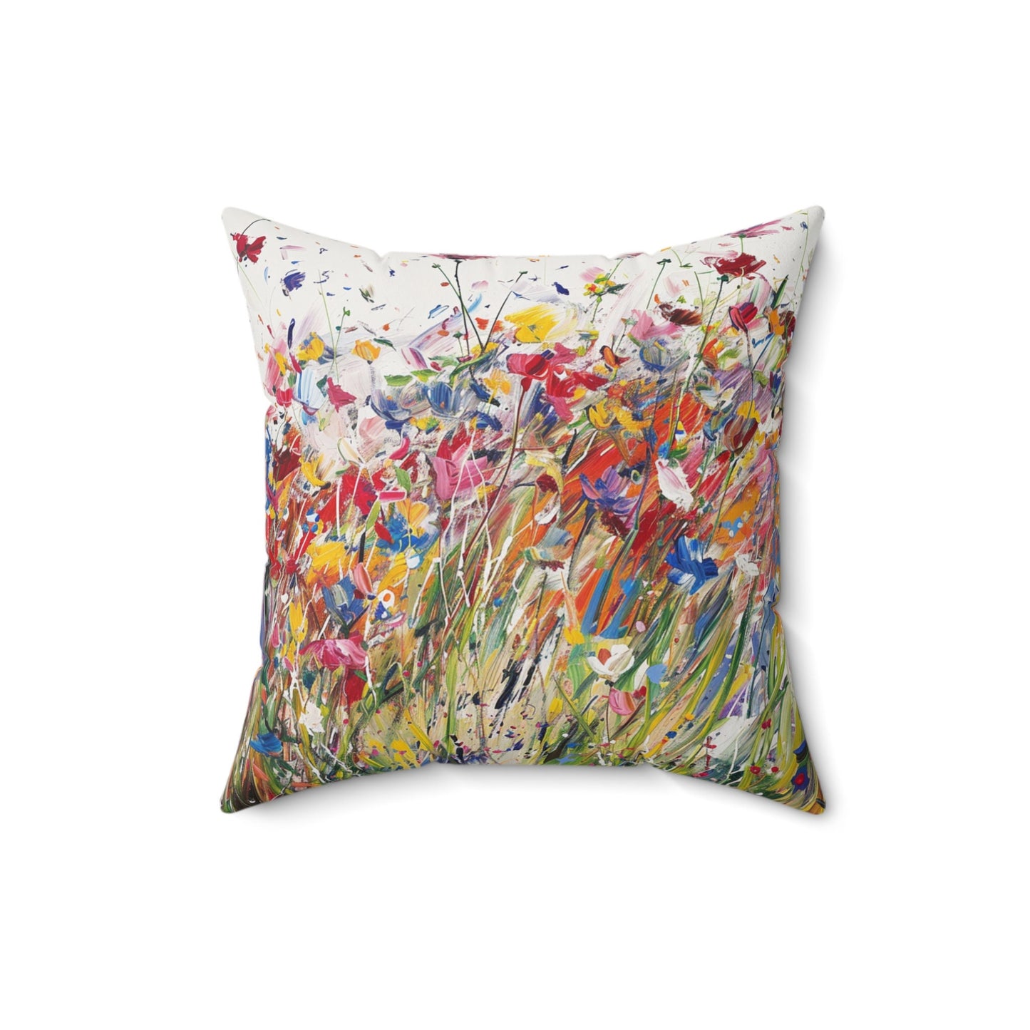 Expressionistic Flowers Spun Polyester Square Pillow Part Three