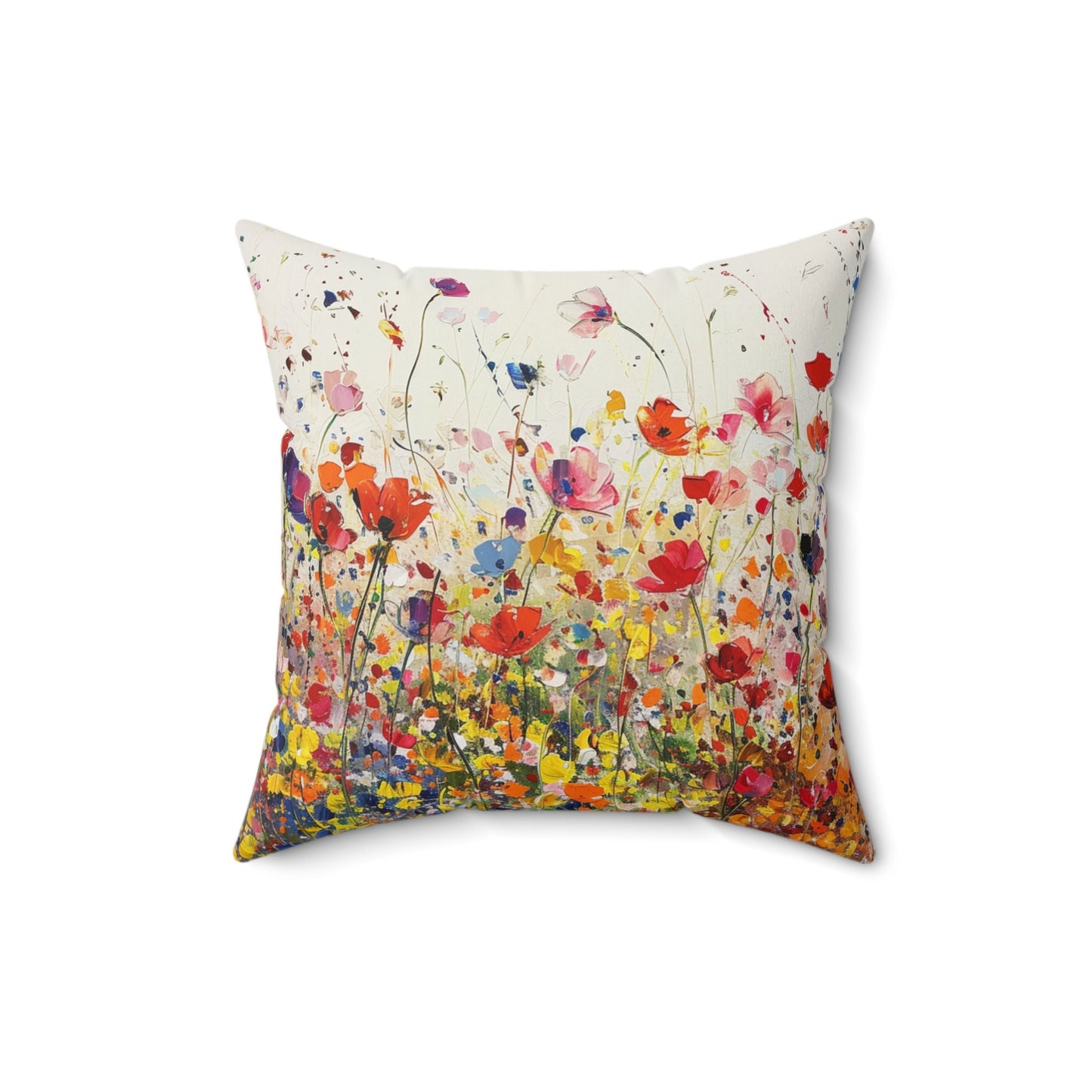 Expressionistic Flowers Spun Polyester Square Pillow Part Deux