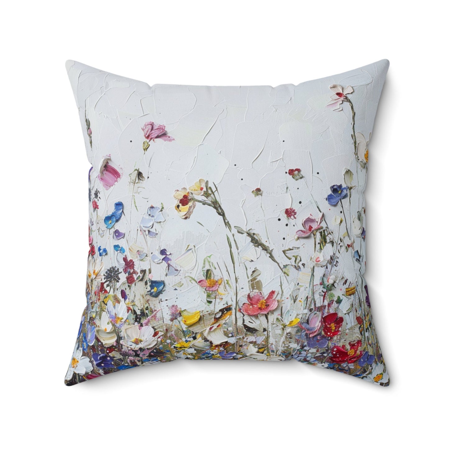 Expressionistic Flowers Spun Polyester Square Pillow Part Four
