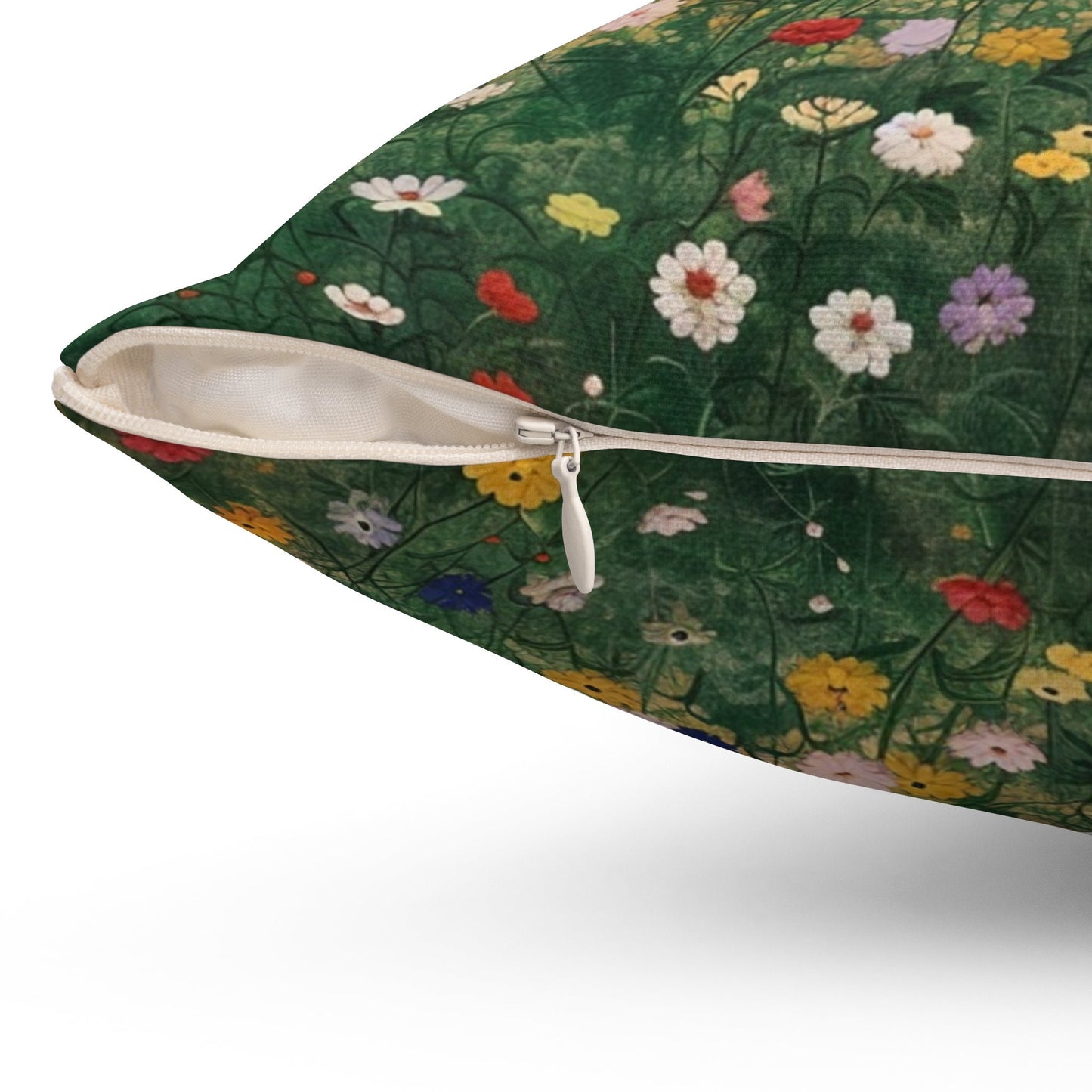 Japanese Wildflowers on a Spun Polyester Square Pillow
