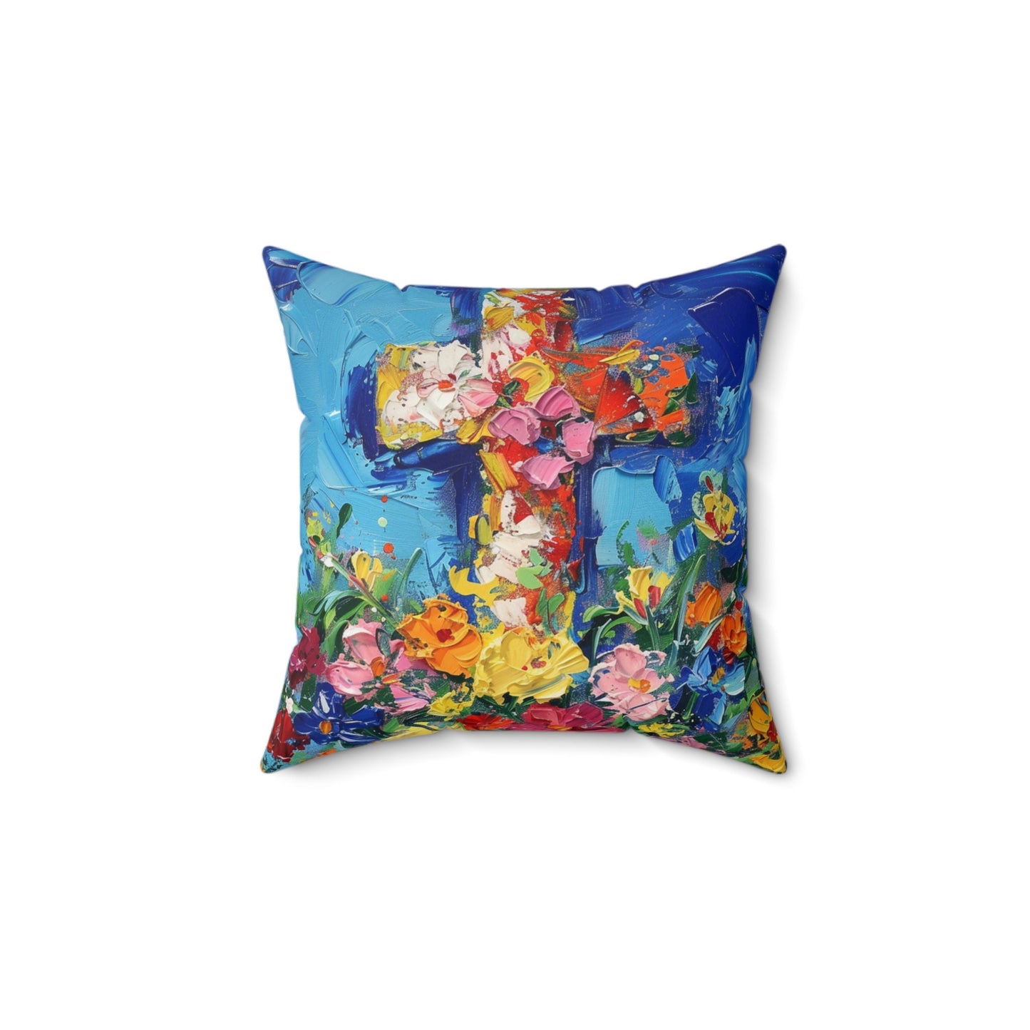 Divine Blooms on a Spun Polyester Square Pillow
