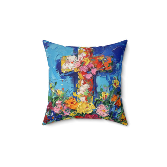 Divine Blooms on a Spun Polyester Square Pillow