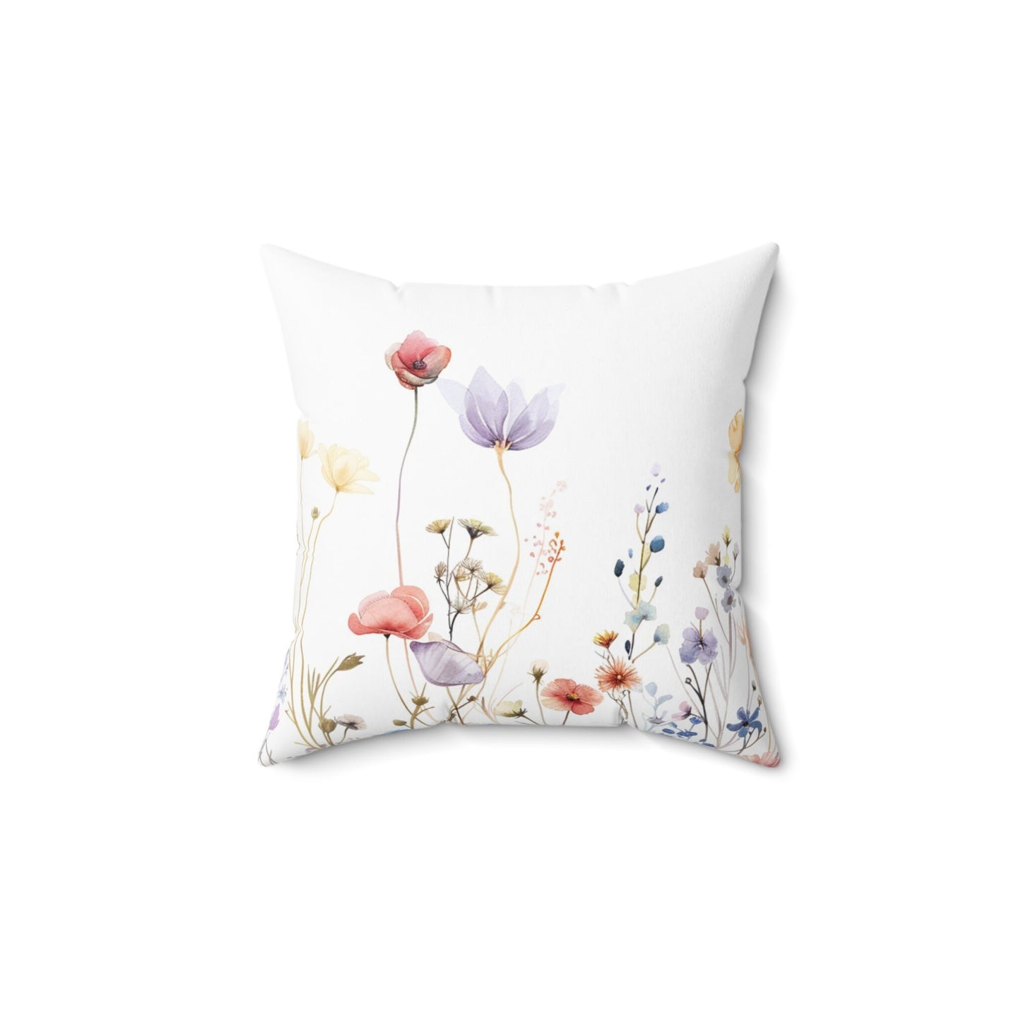 Wildflowers on a Spun Polyester Square Pillow