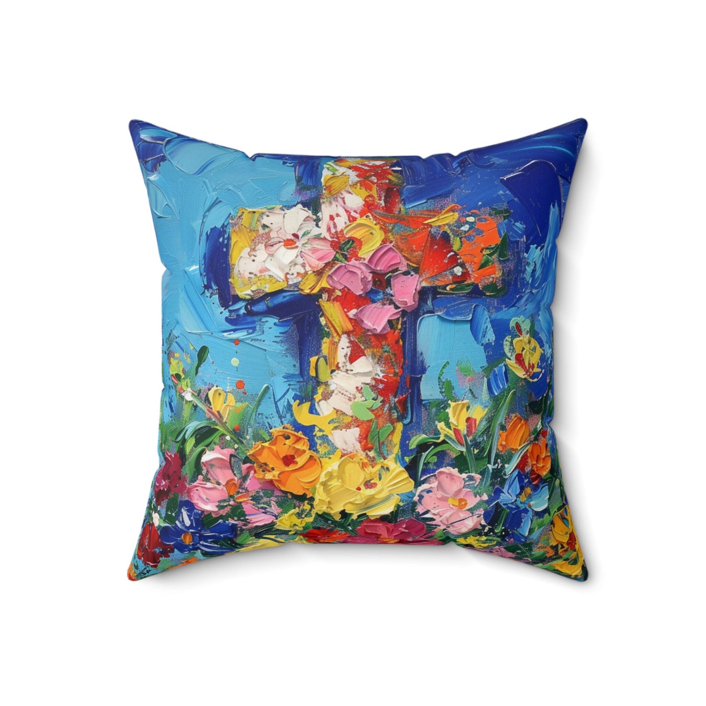 Divine Blooms on a Spun Polyester Square Pillow