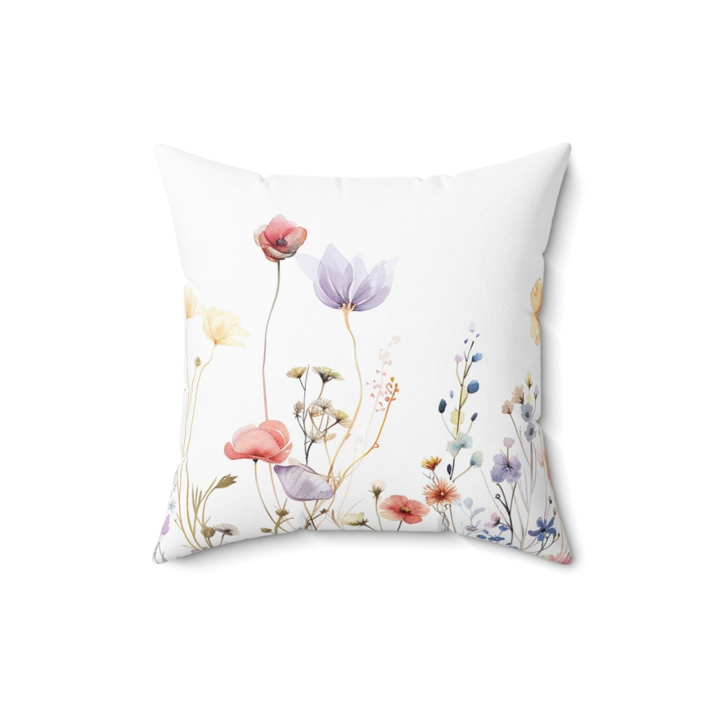 Wildflowers on a Spun Polyester Square Pillow