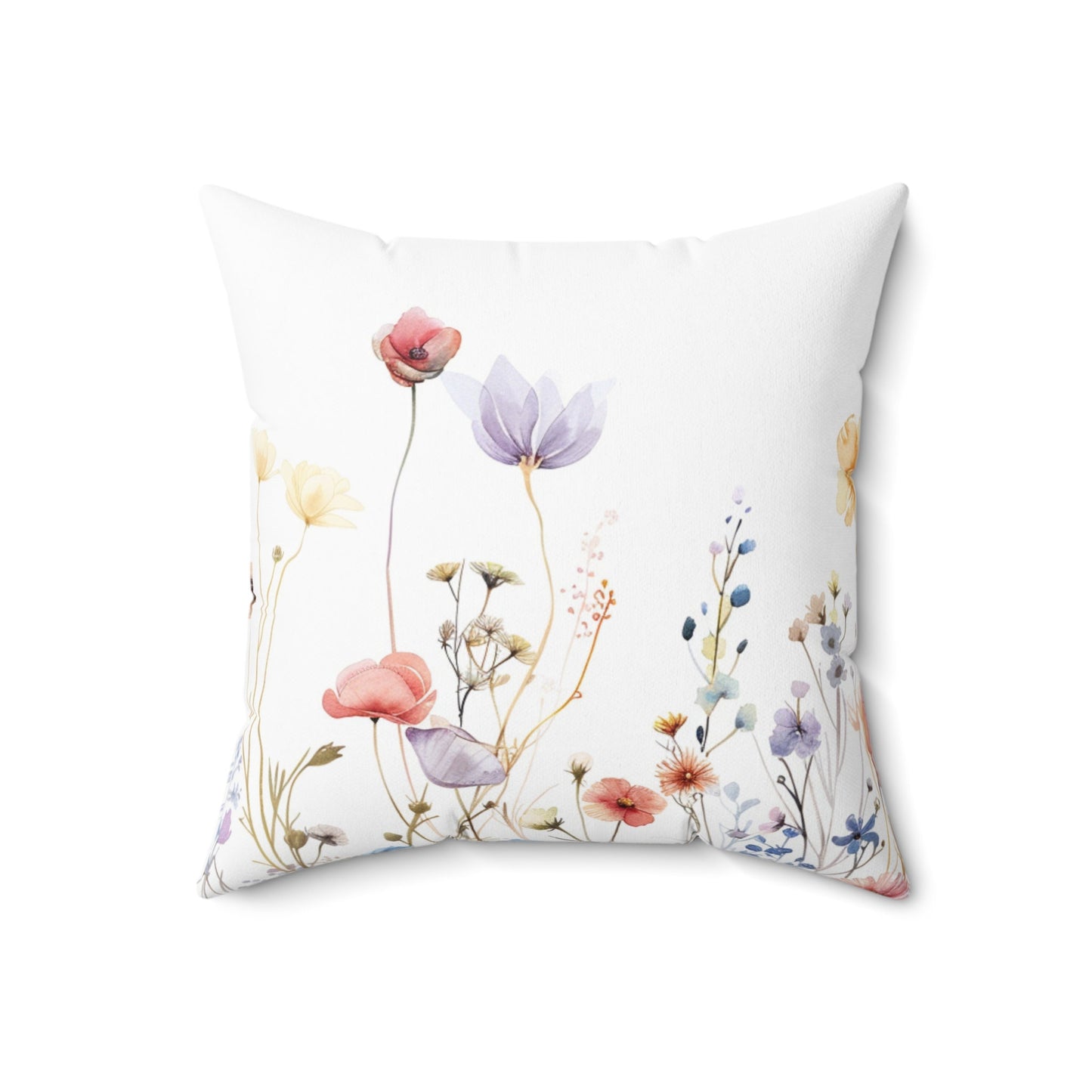 Wildflowers on a Spun Polyester Square Pillow