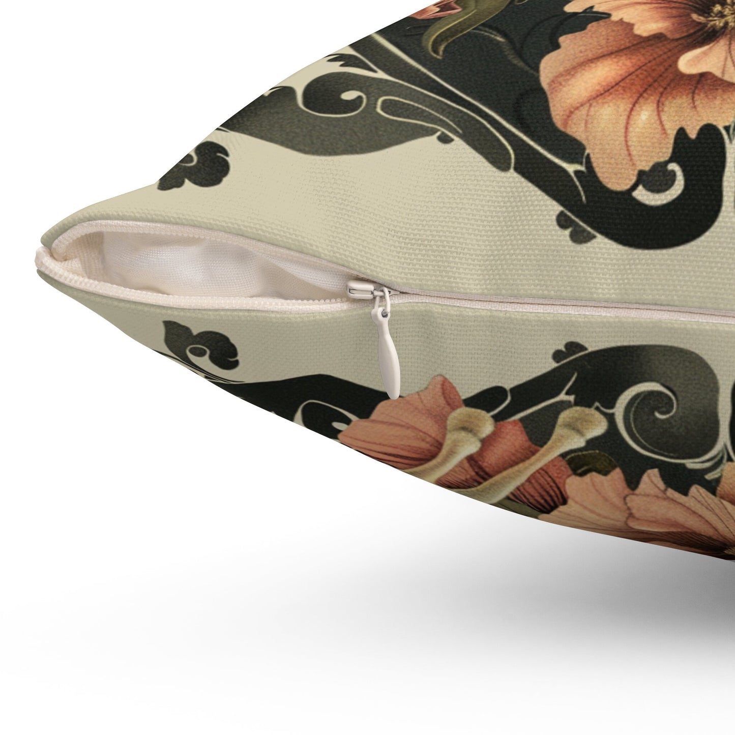 Victorian Frog Spun Polyester Square Pillow
