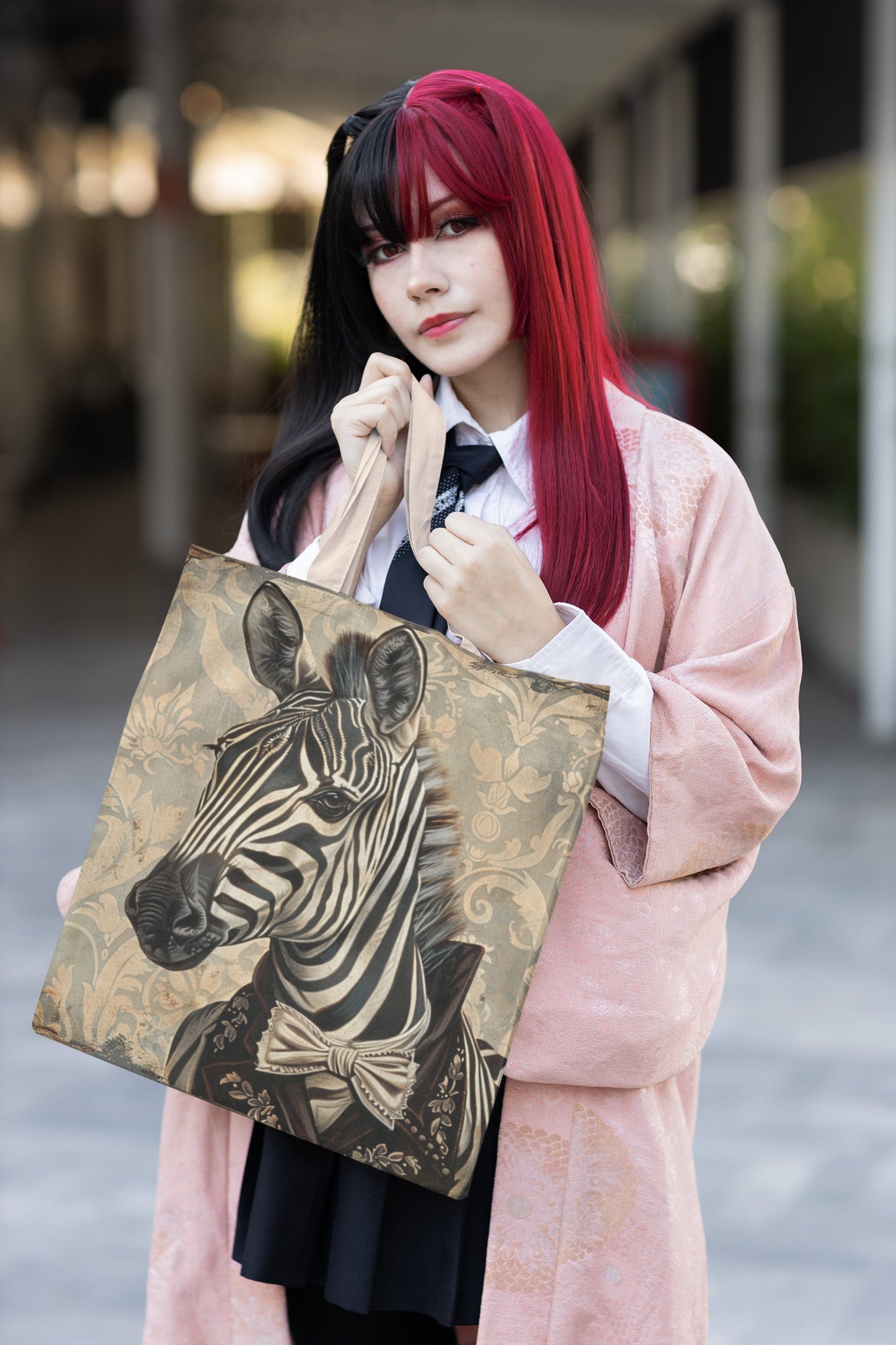 Victorian Style Zebra Tote Bag (AOP)