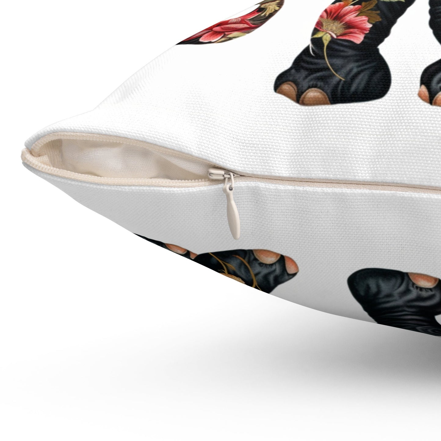 Victorian Style Elephant Spun Polyester Square Pillow - Jungle