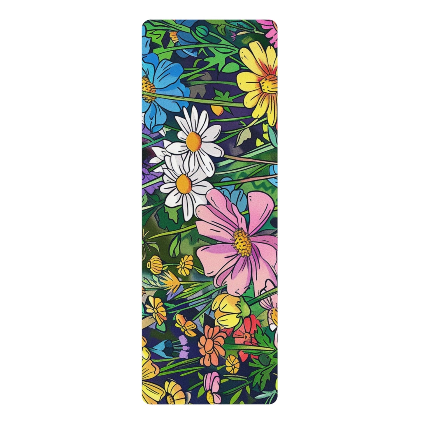 Comic Book Floral Rubber Yoga Mat - Flowers