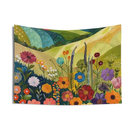 Retro Blooms Wall Tapestry Part Three