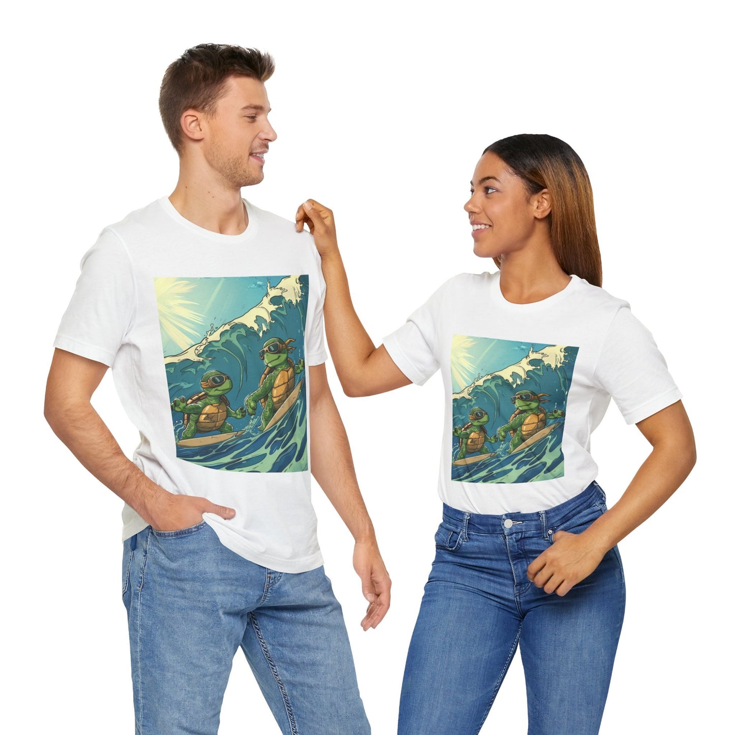 Surfing Turtles Unisex Jersey Short Sleeve Tee - T-Shirt