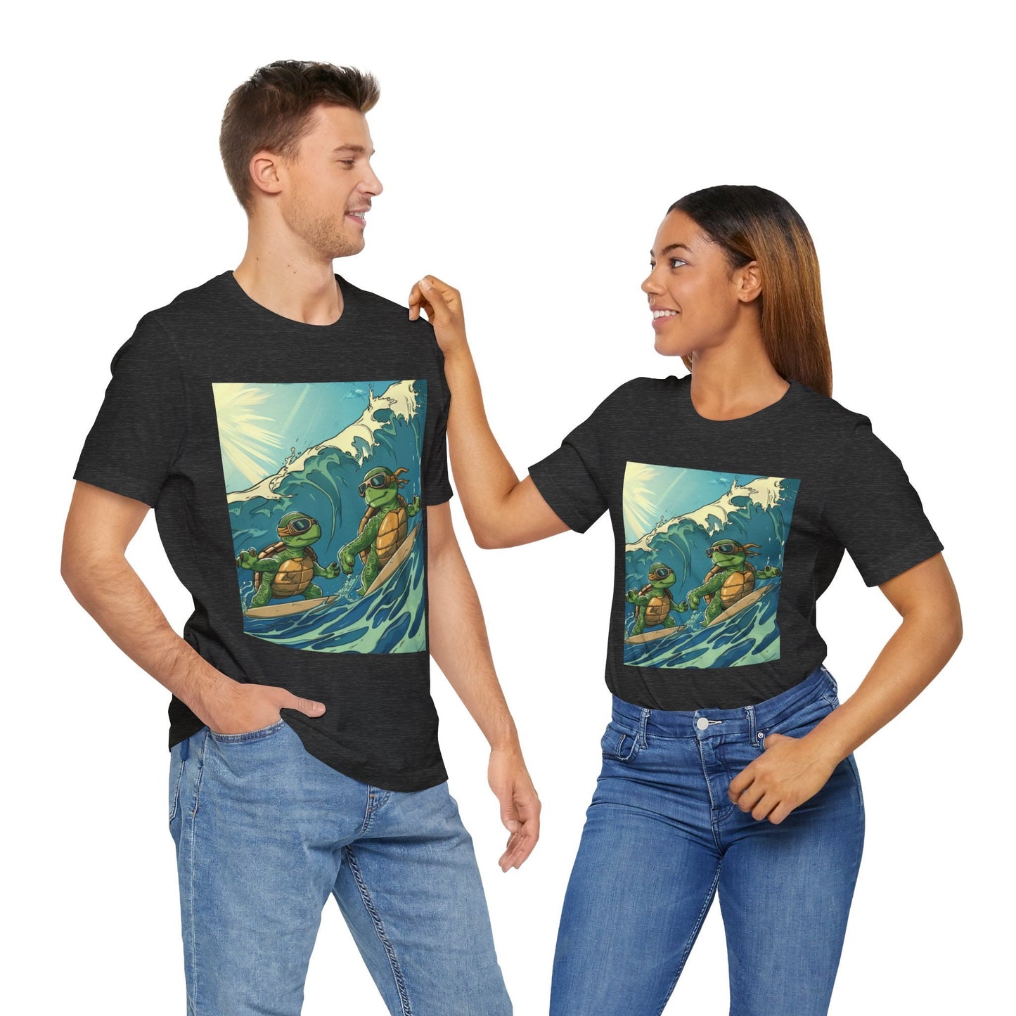 Surfing Turtles Unisex Jersey Short Sleeve Tee - T-Shirt