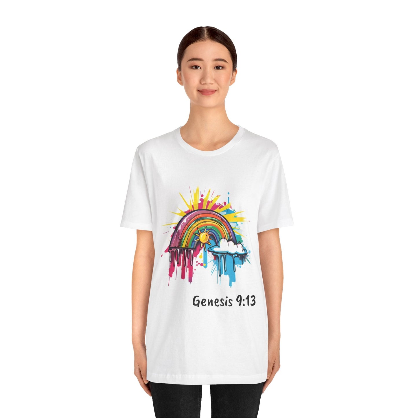 Genesis 9:13 Graffiti Rainbow Unisex Jersey Short Sleeve Tee - T-Shirt