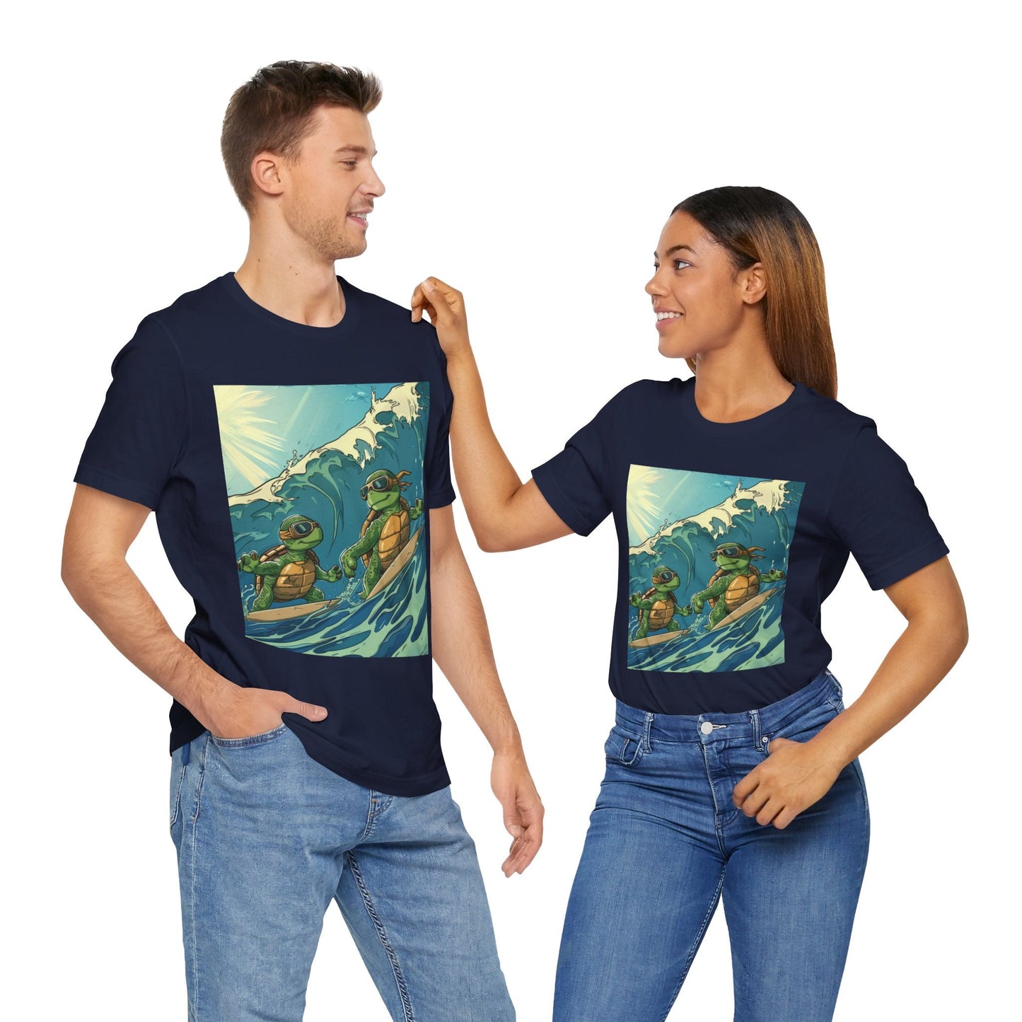 Surfing Turtles Unisex Jersey Short Sleeve Tee - T-Shirt