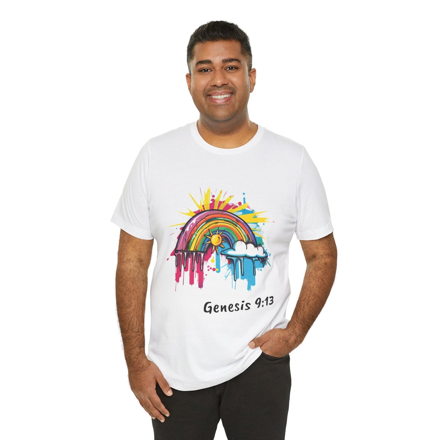 Genesis 9:13 Graffiti Rainbow Unisex Jersey Short Sleeve Tee - T-Shirt