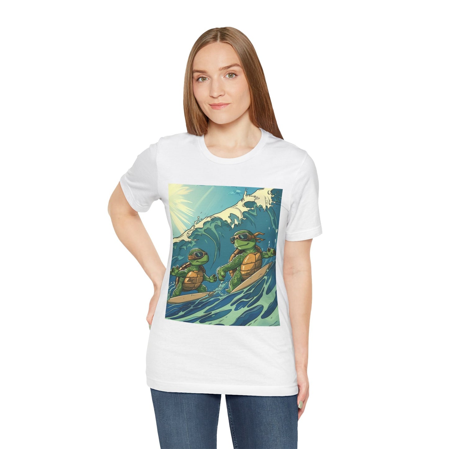 Surfing Turtles Unisex Jersey Short Sleeve Tee - T-Shirt