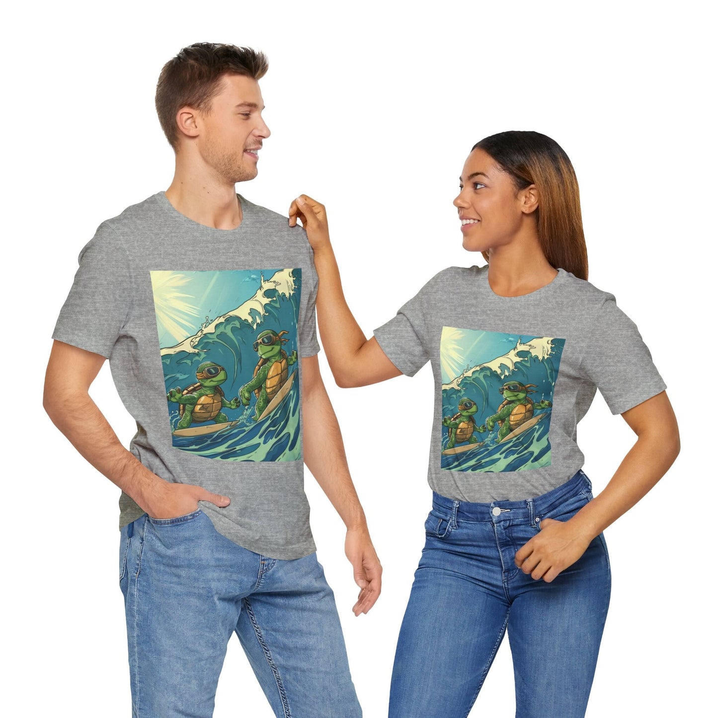 Surfing Turtles Unisex Jersey Short Sleeve Tee - T-Shirt