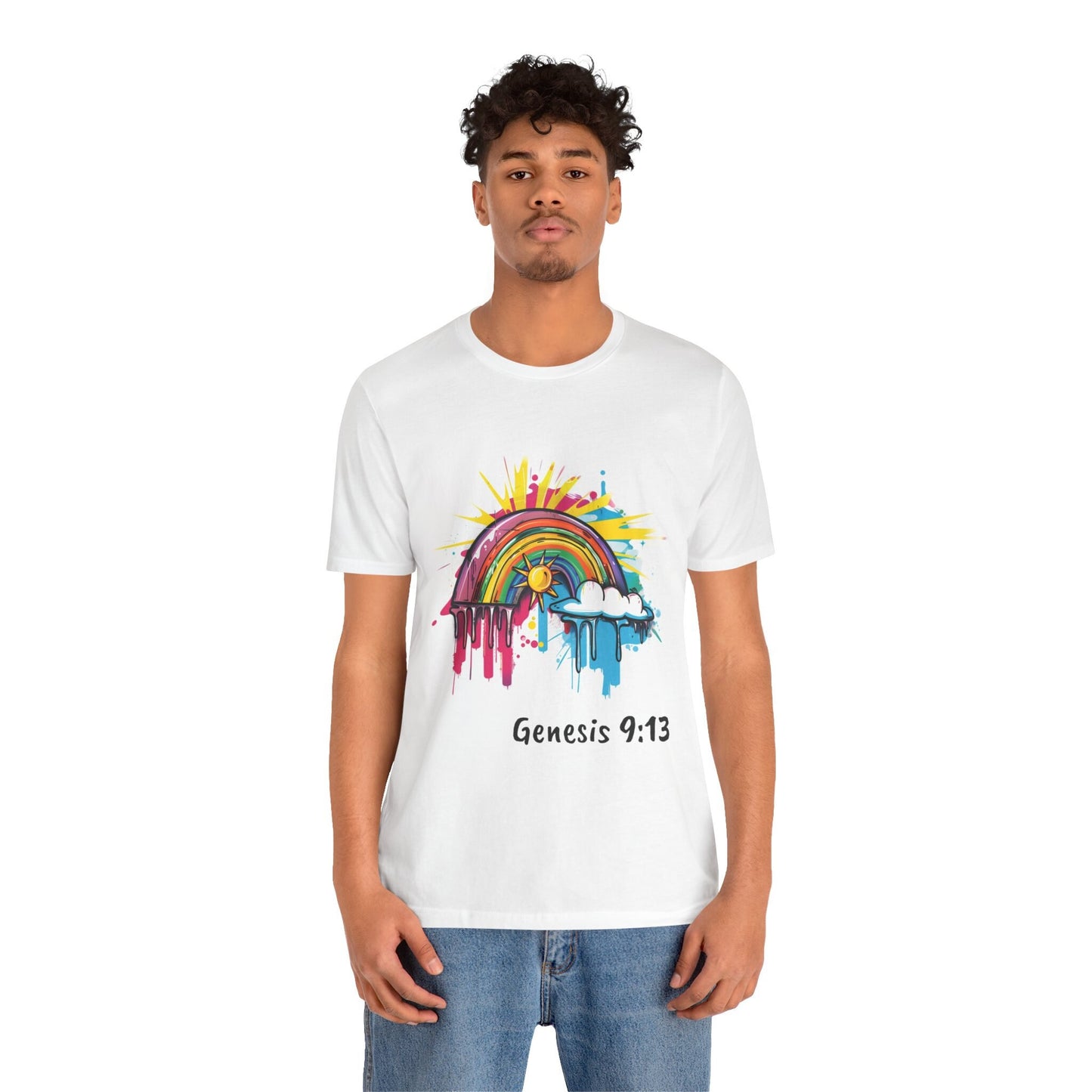 Genesis 9:13 Graffiti Rainbow Unisex Jersey Short Sleeve Tee - T-Shirt