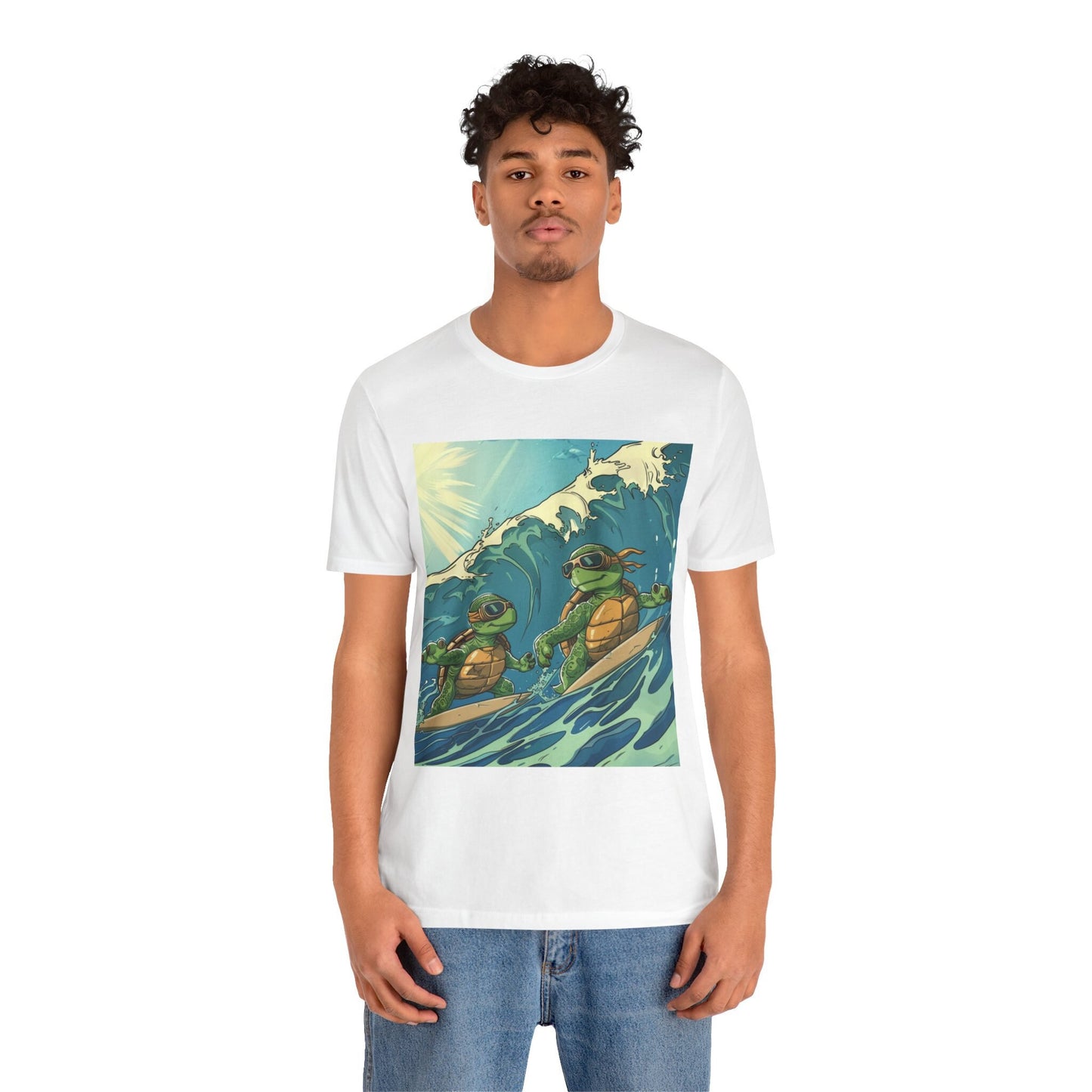 Surfing Turtles Unisex Jersey Short Sleeve Tee - T-Shirt