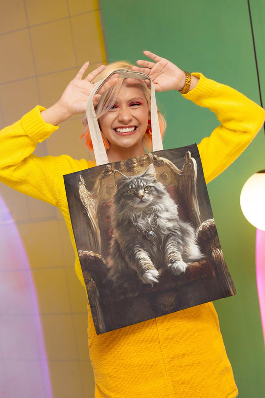 Majestic Cat Art Tote Bag: Stylish Pet Owner Accessory