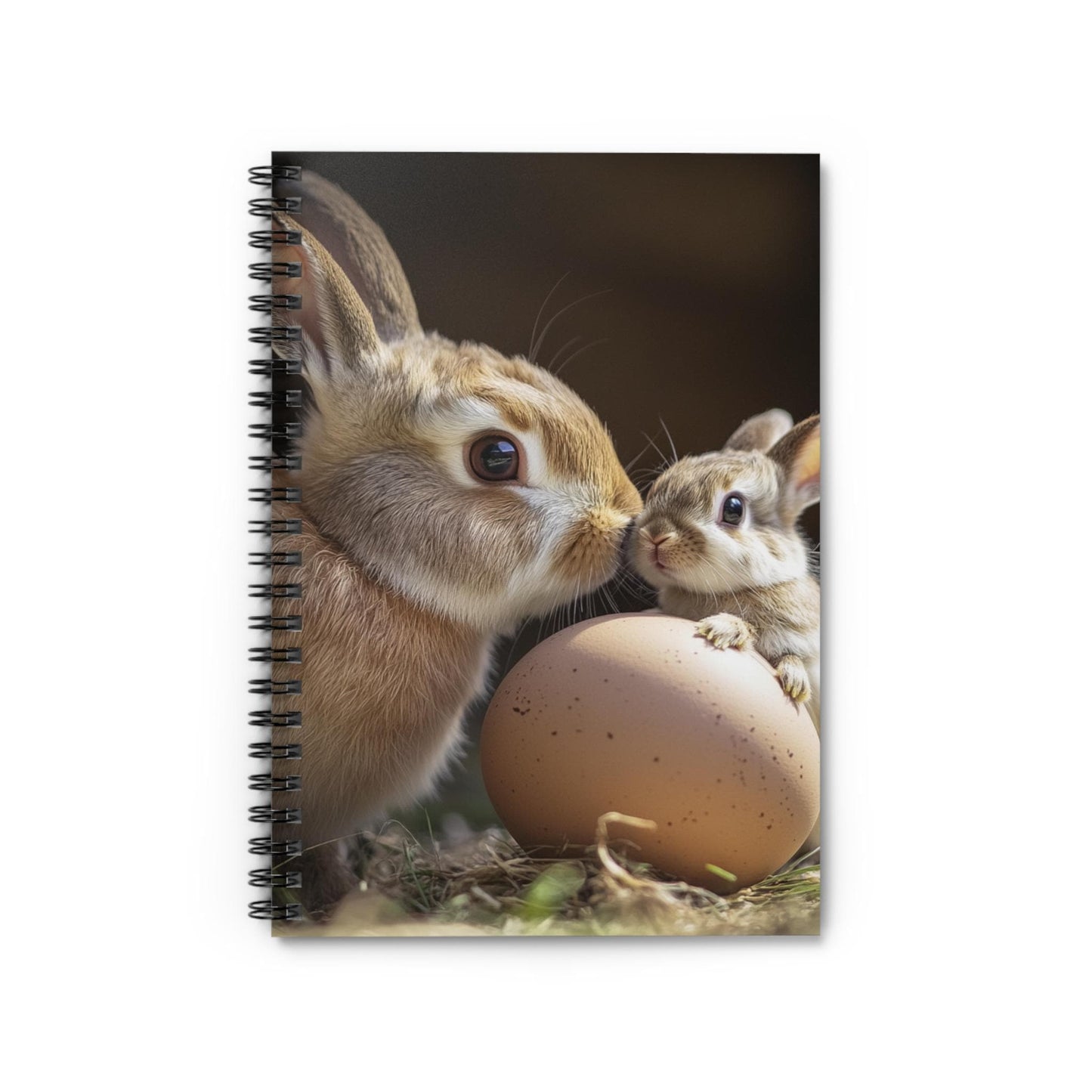 Bunny Spiral Notebook: Mother & Baby Rabbit, Ruled Line Journal