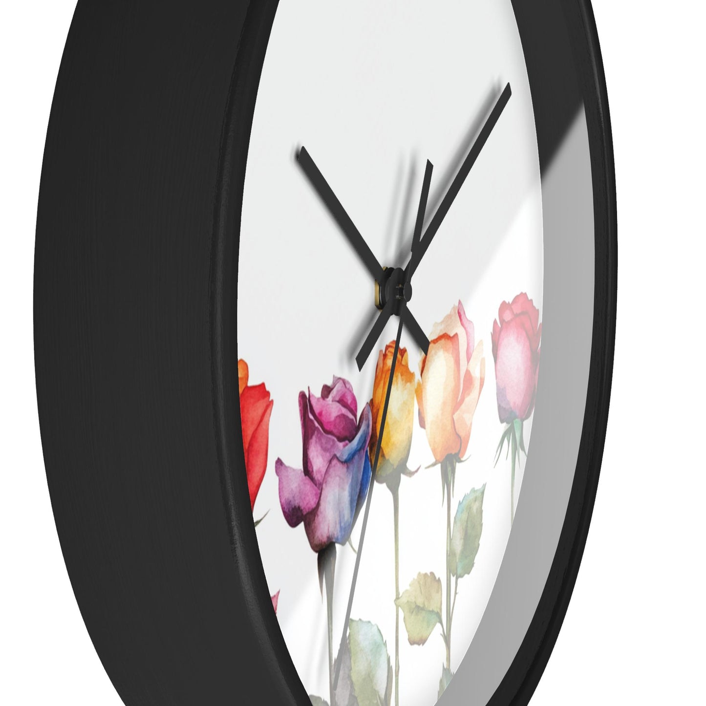 Floral Rose Wall Clock: Elegant Home Decor, Silent Movement