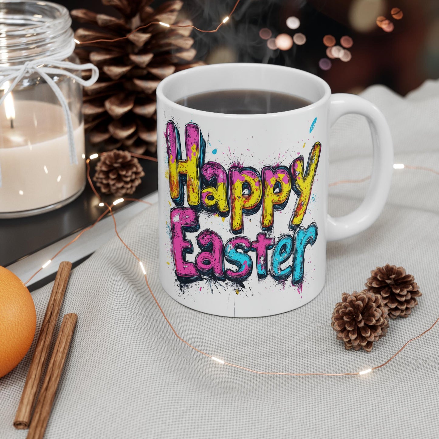 Easter Bunny Mug: Graffiti Lettering, Holiday Drinkware