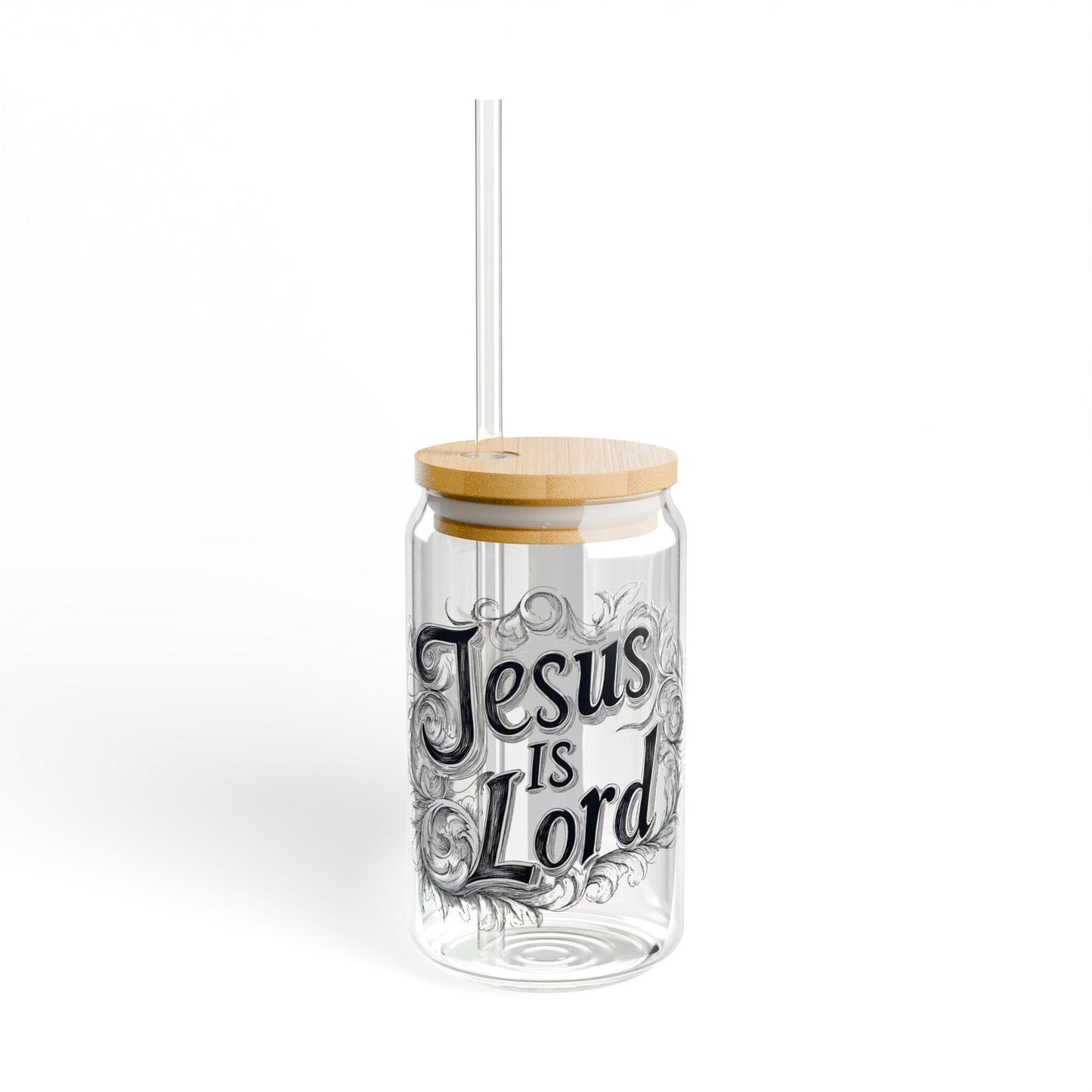 Jesus Is Lord Sipper Glass: Christian Cross & Dove, 16oz