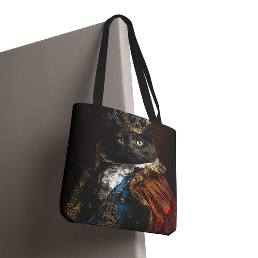 Regal Cat Art Tote Bag: Royal Feline Fashion Accessory