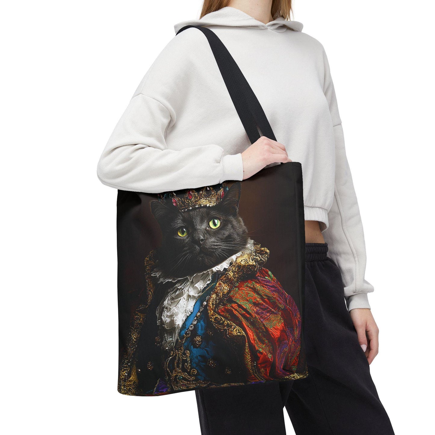 Regal Cat Art Tote Bag: Royal Feline Fashion Accessory