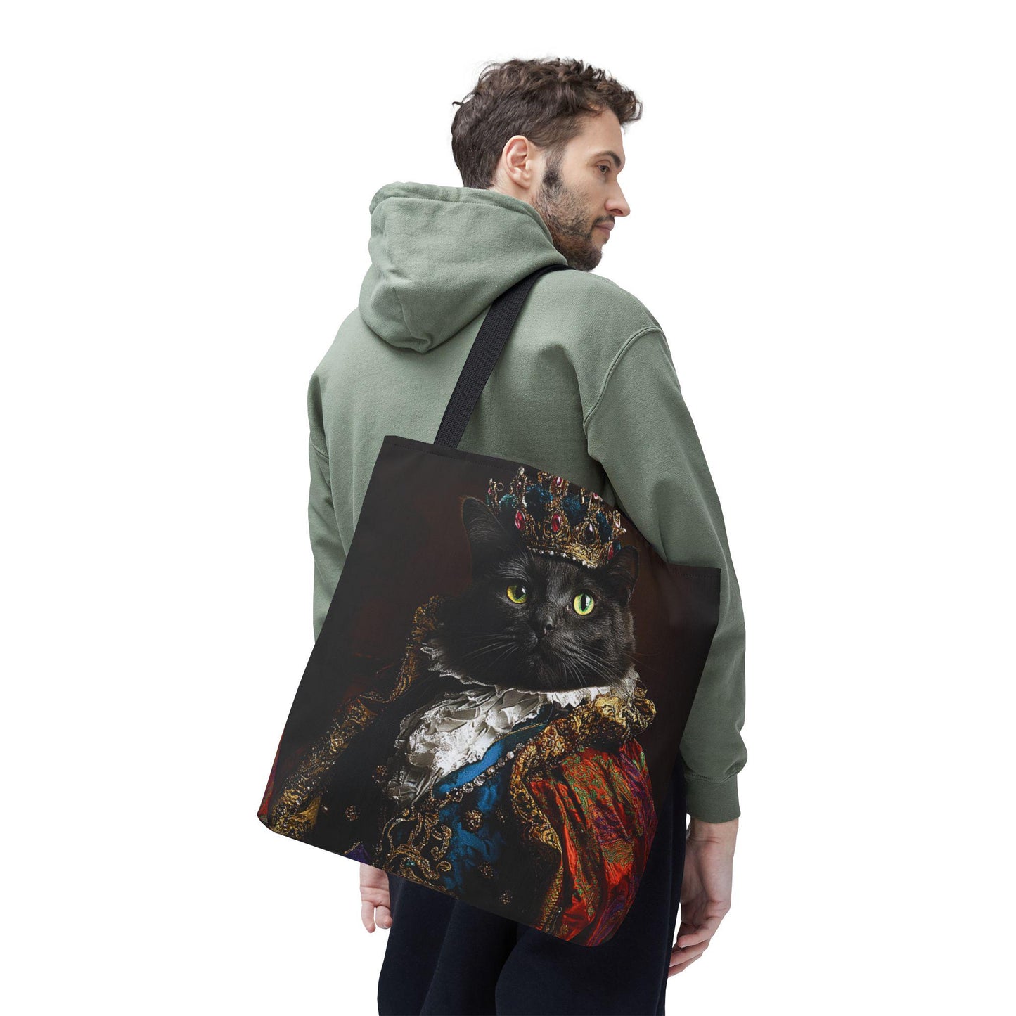 Regal Cat Art Tote Bag: Royal Feline Fashion Accessory