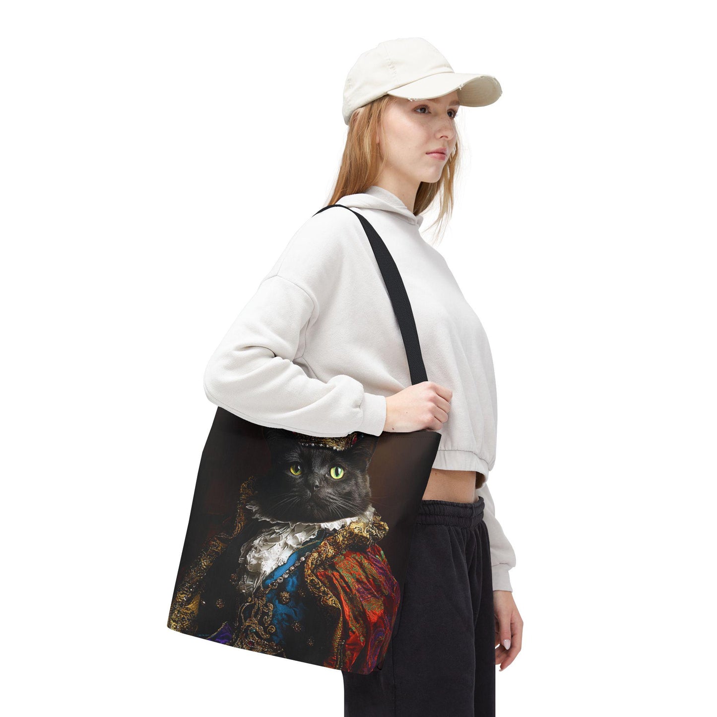 Regal Cat Art Tote Bag: Royal Feline Fashion Accessory