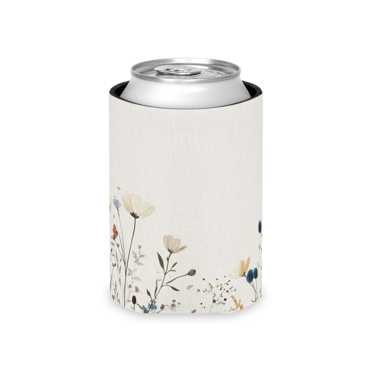 Floral Can Cooler: Elegant Polyester Drink Holder